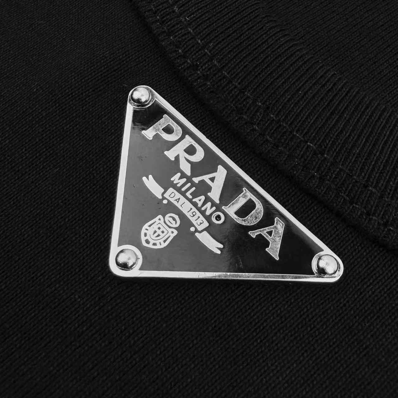 Prada Men's Black Logo Plaque Tank Top - DopestKickz
