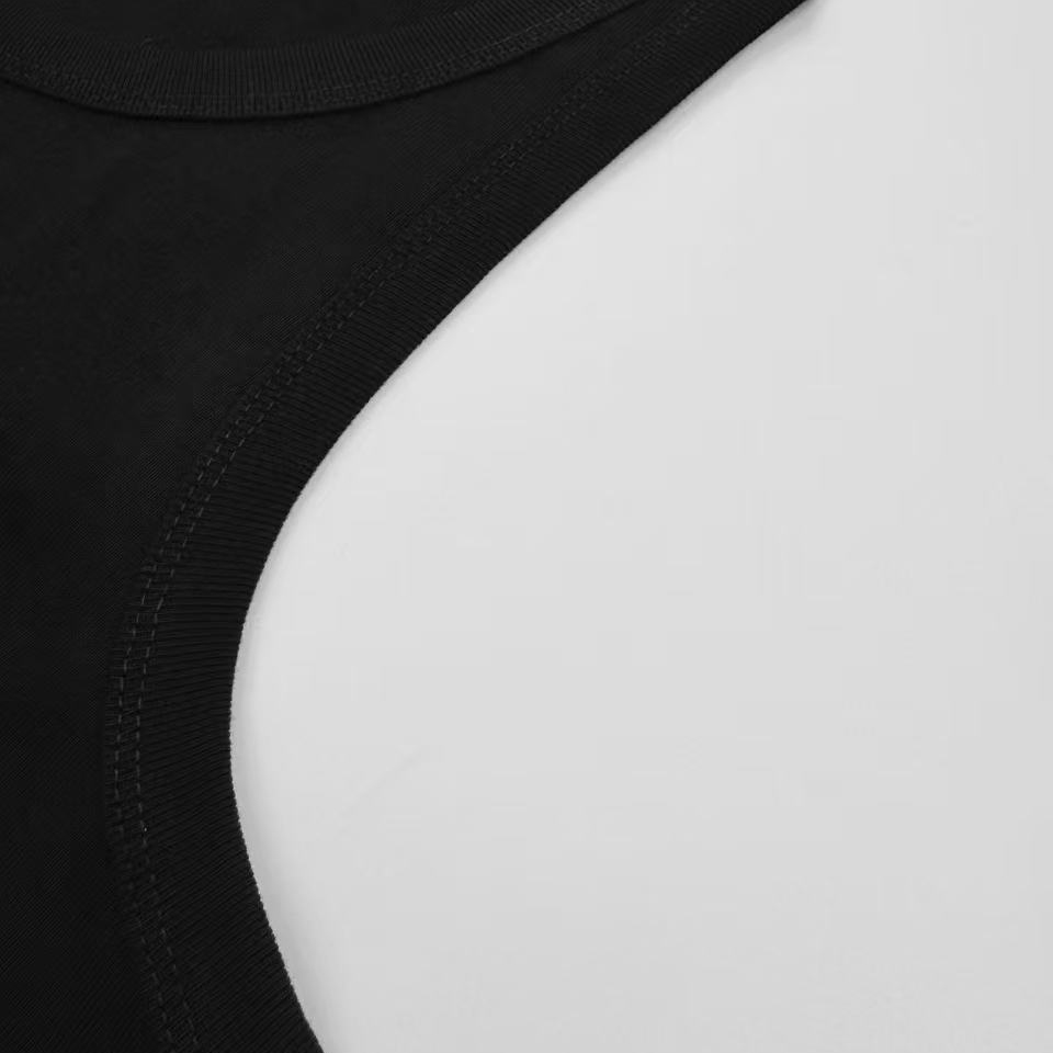 Prada Men's Black Logo Plaque Tank Top - DopestKickz