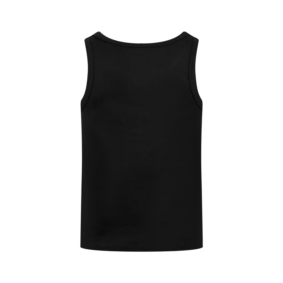 Prada Men's Black Logo Plaque Tank Top - DopestKickz