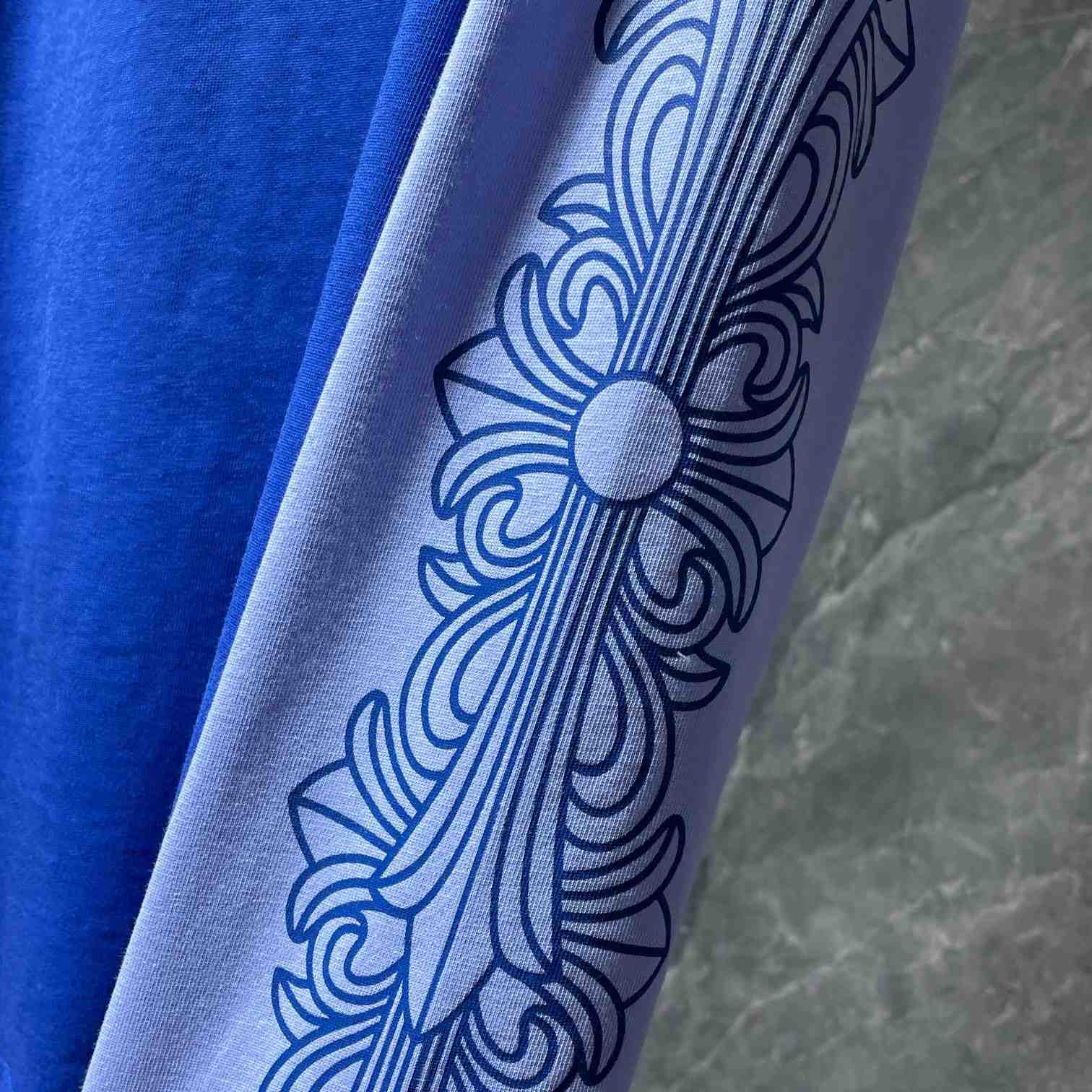 Chrome Hearts Horseshoe Baseball Shirt Blue - DopestKickz