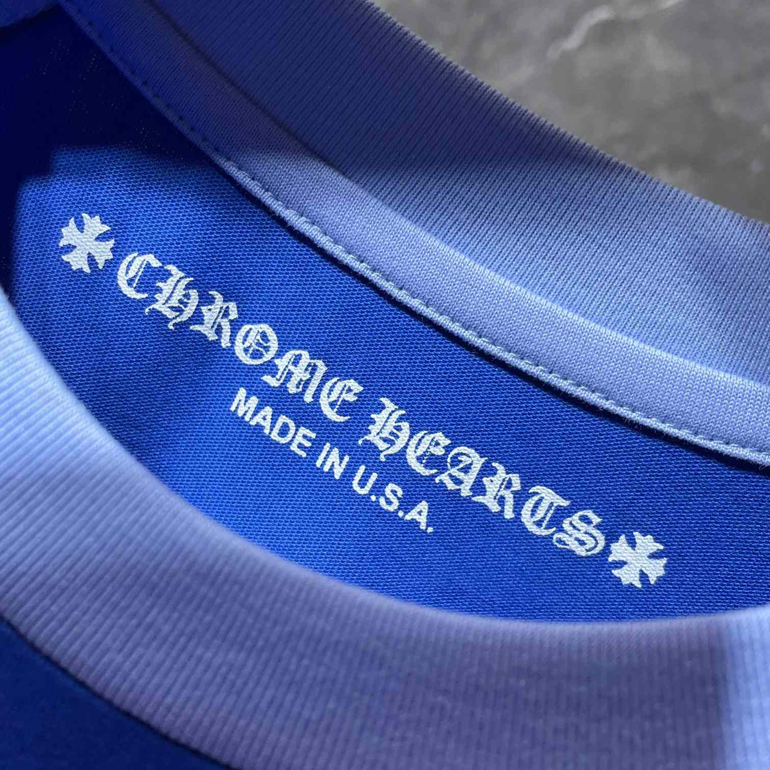 Chrome Hearts Horseshoe Baseball Shirt Blue - DopestKickz