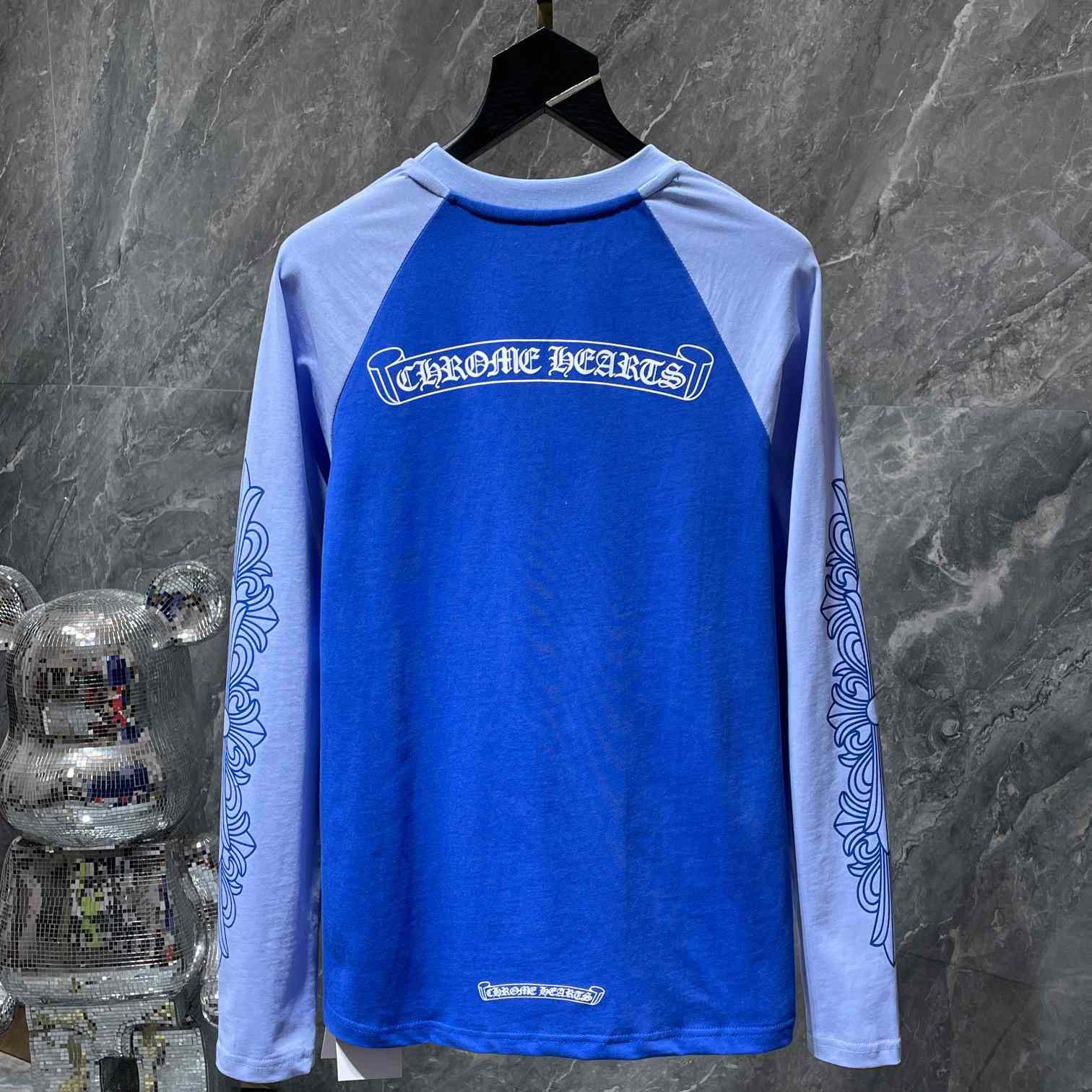 Chrome Hearts Horseshoe Baseball Shirt Blue - DopestKickz