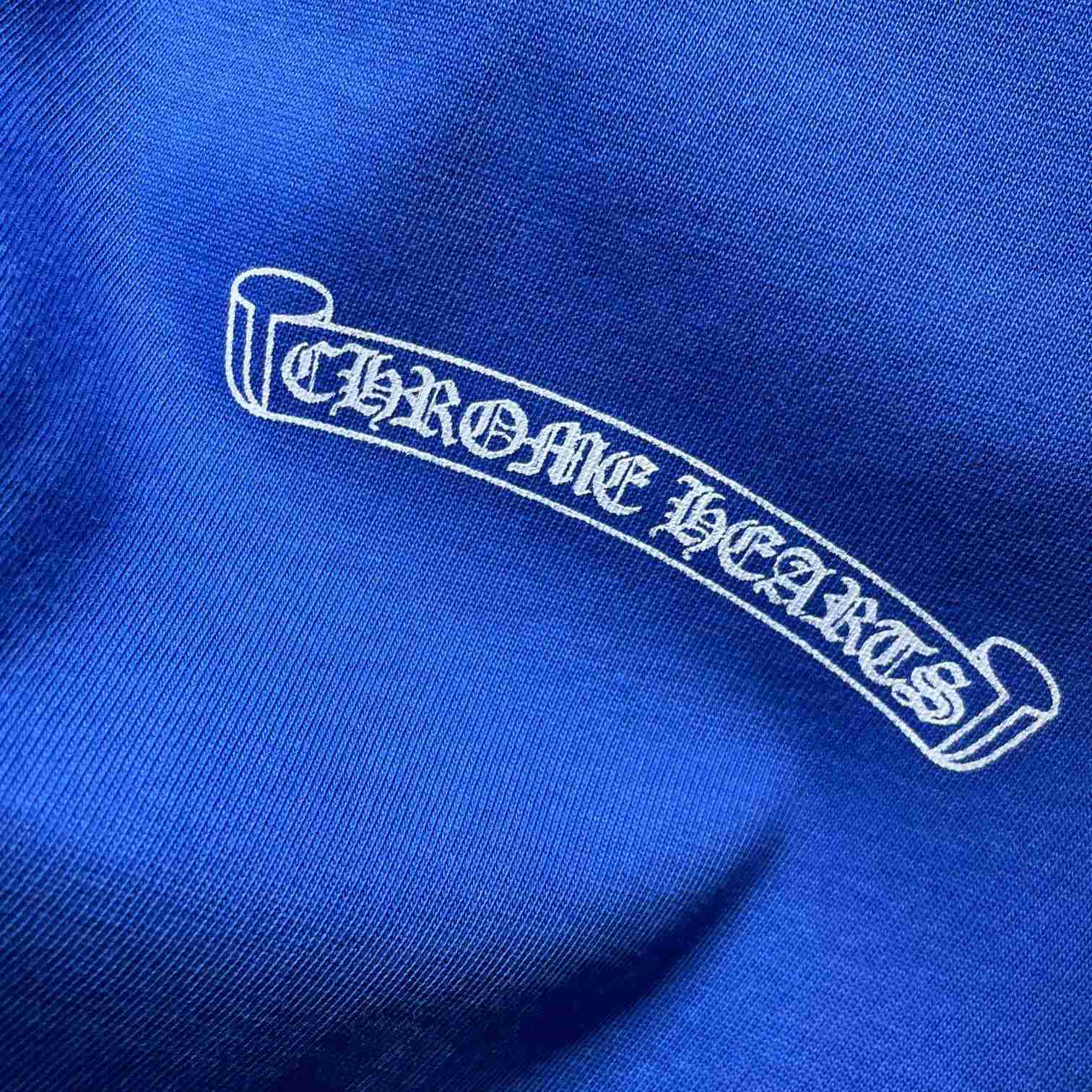 Chrome Hearts Horseshoe Baseball Shirt Blue - DopestKickz