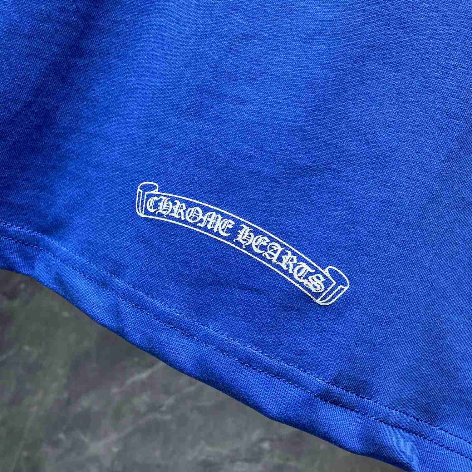 Chrome Hearts Horseshoe Baseball Shirt Blue - DopestKickz