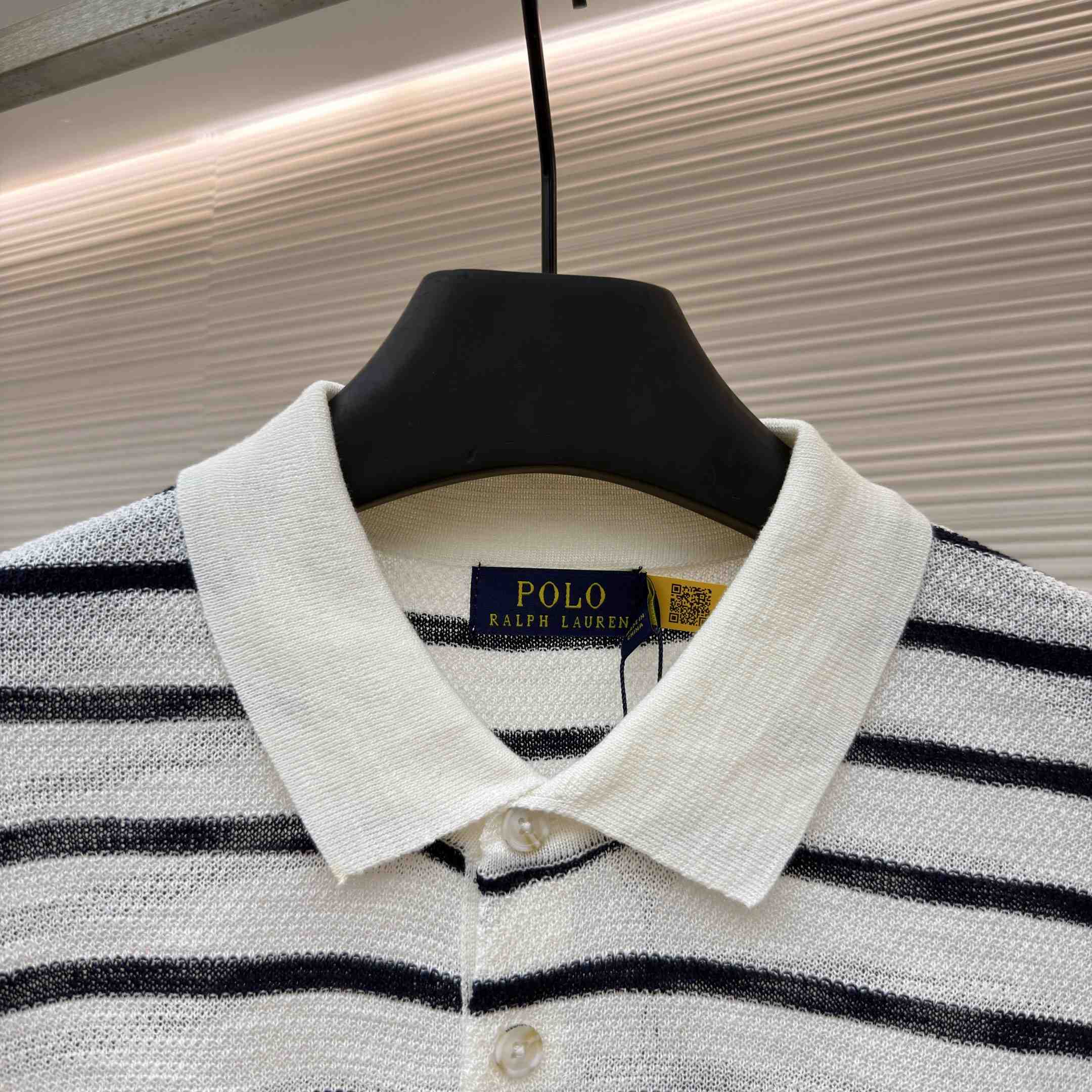 Ralph Lauren Striped Cotton-Linen Polo Sweater - DopestKickz
