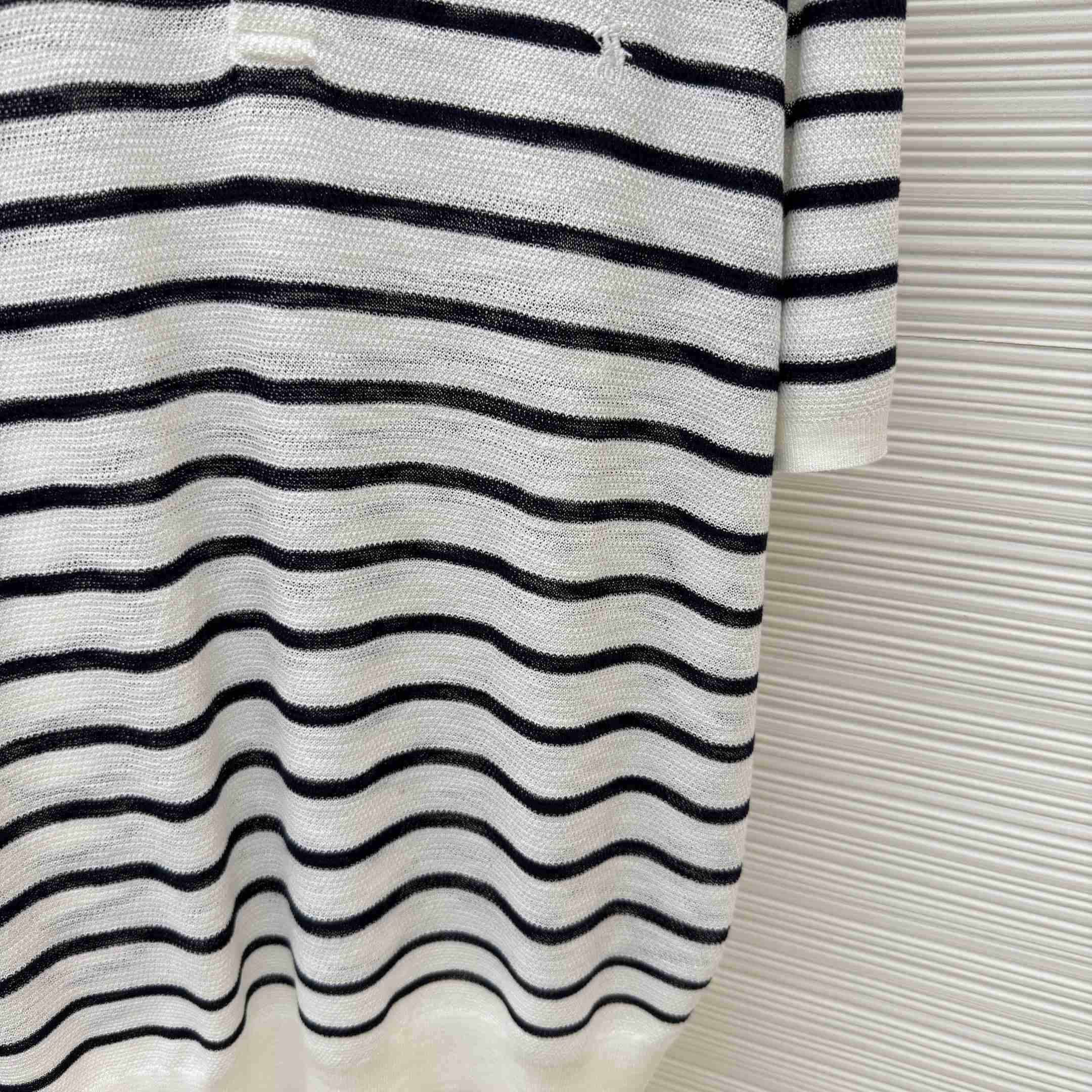 Ralph Lauren Striped Cotton-Linen Polo Sweater - DopestKickz