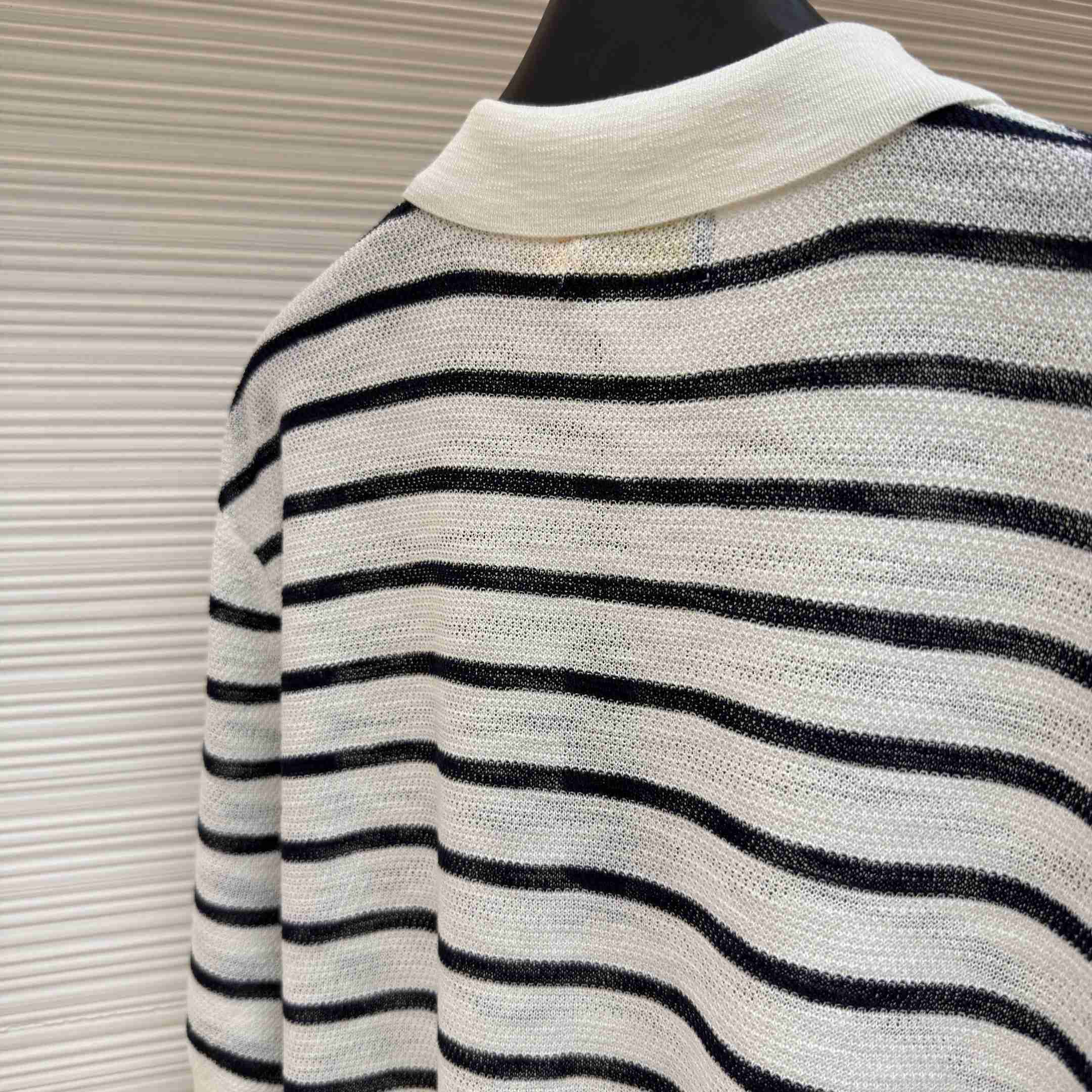 Ralph Lauren Striped Cotton-Linen Polo Sweater - DopestKickz