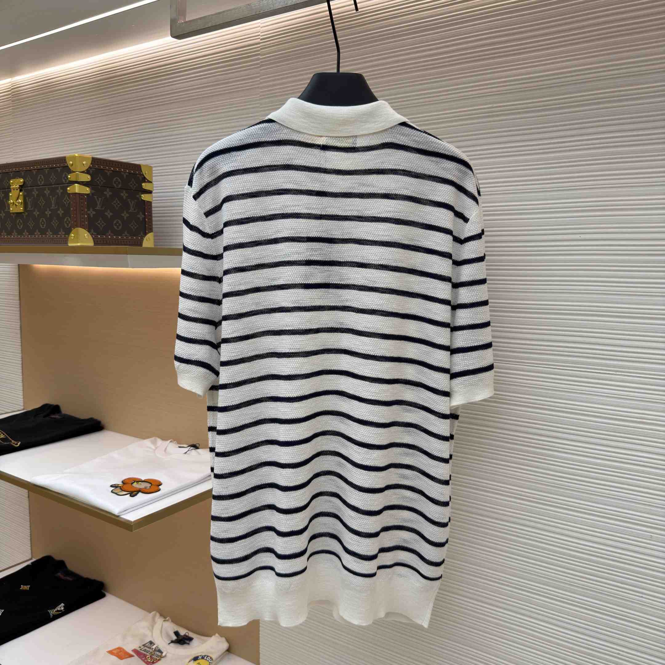 Ralph Lauren Striped Cotton-Linen Polo Sweater - DopestKickz