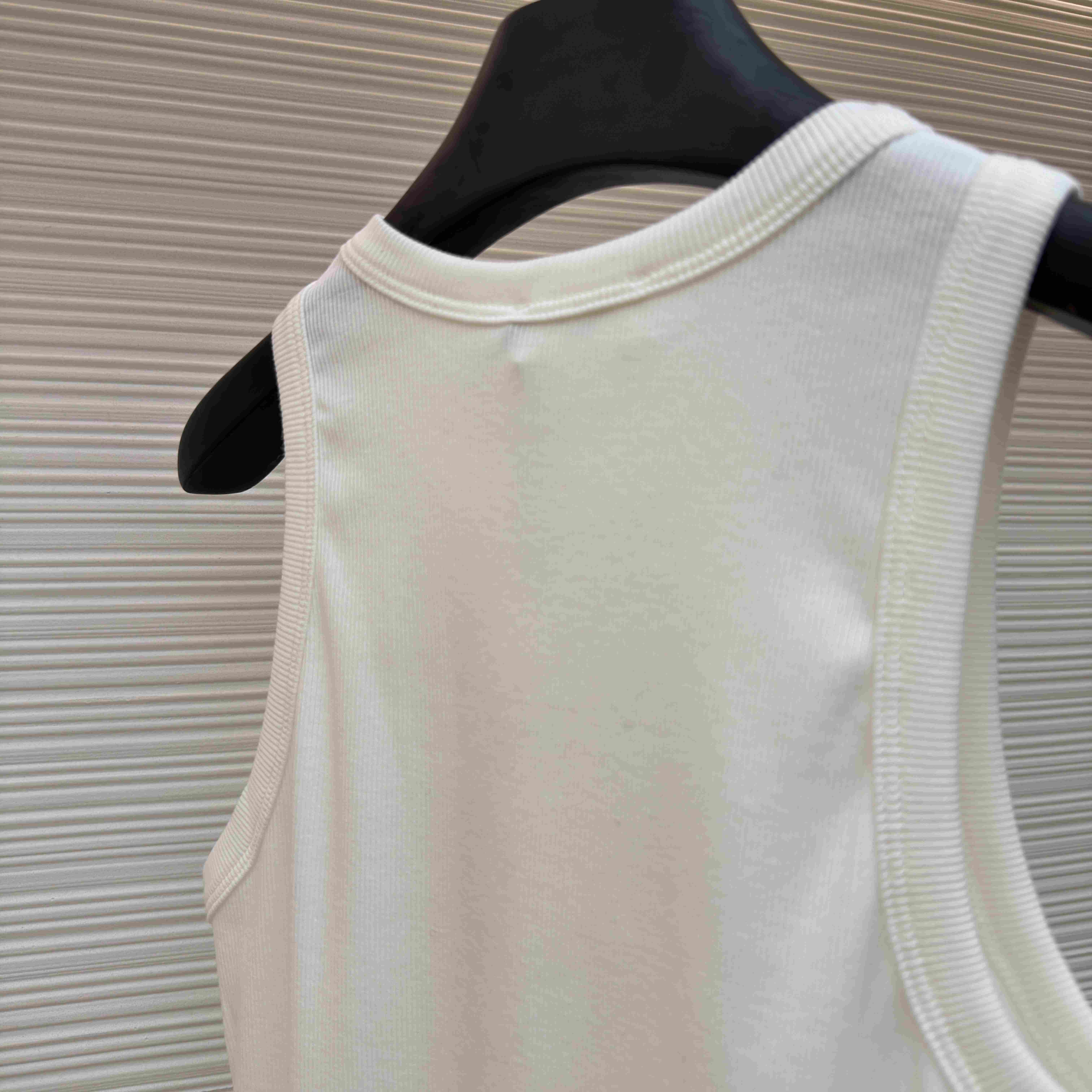 Celine Triomphe Tank Top In Ribbed Cotton - DopestKickz