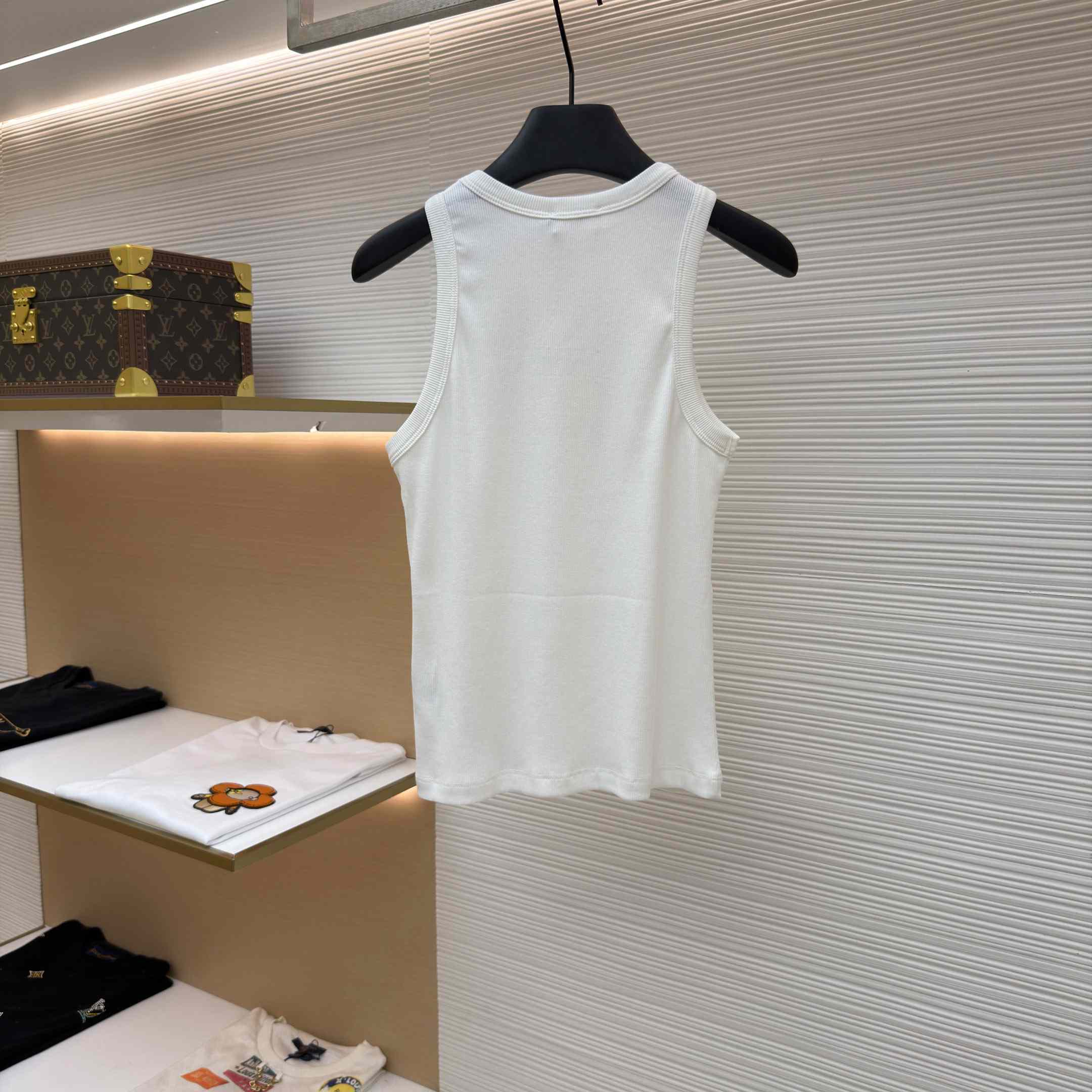 Celine Triomphe Tank Top In Ribbed Cotton - DopestKickz