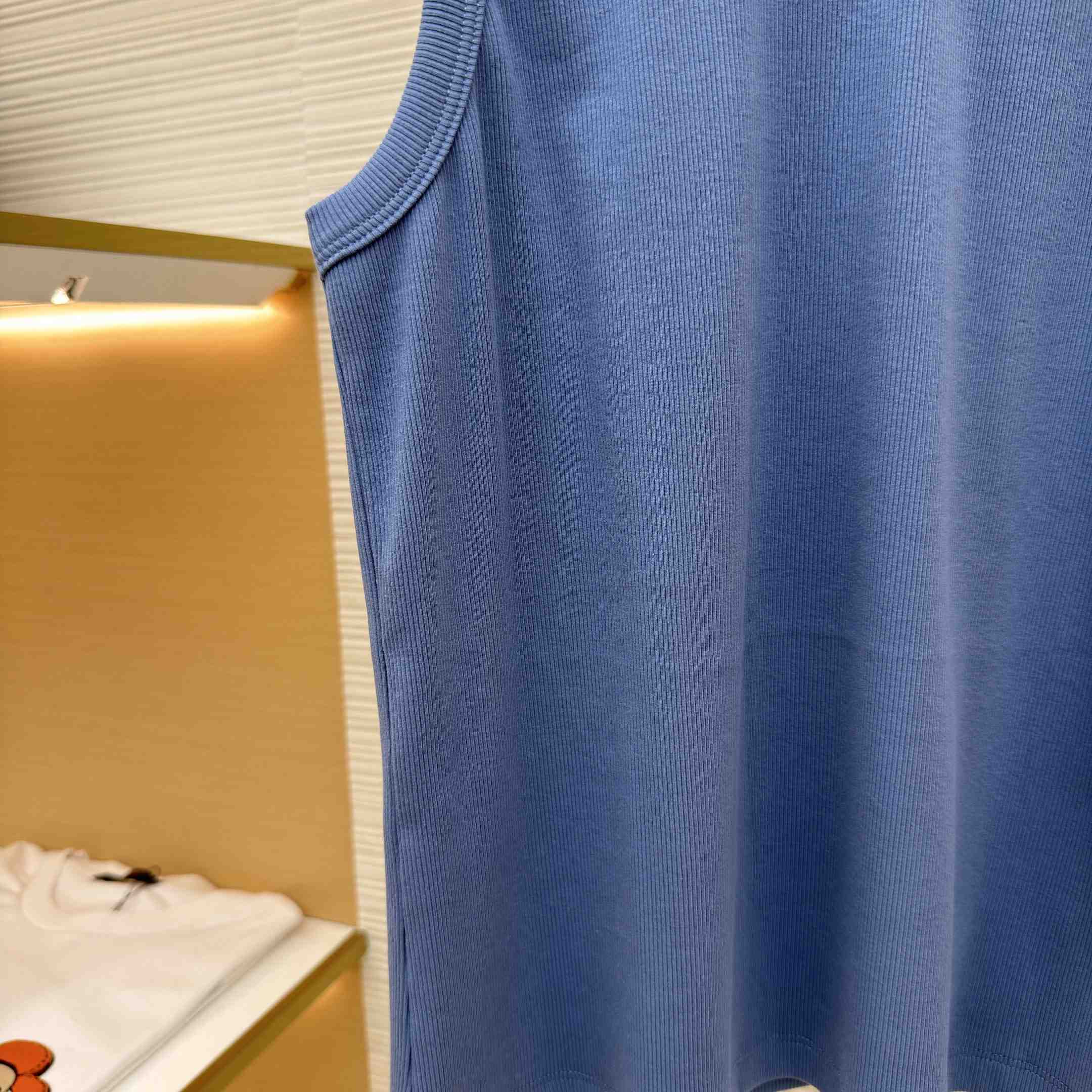 Celine Triomphe Tank Top In Ribbed Cotton - DopestKickz