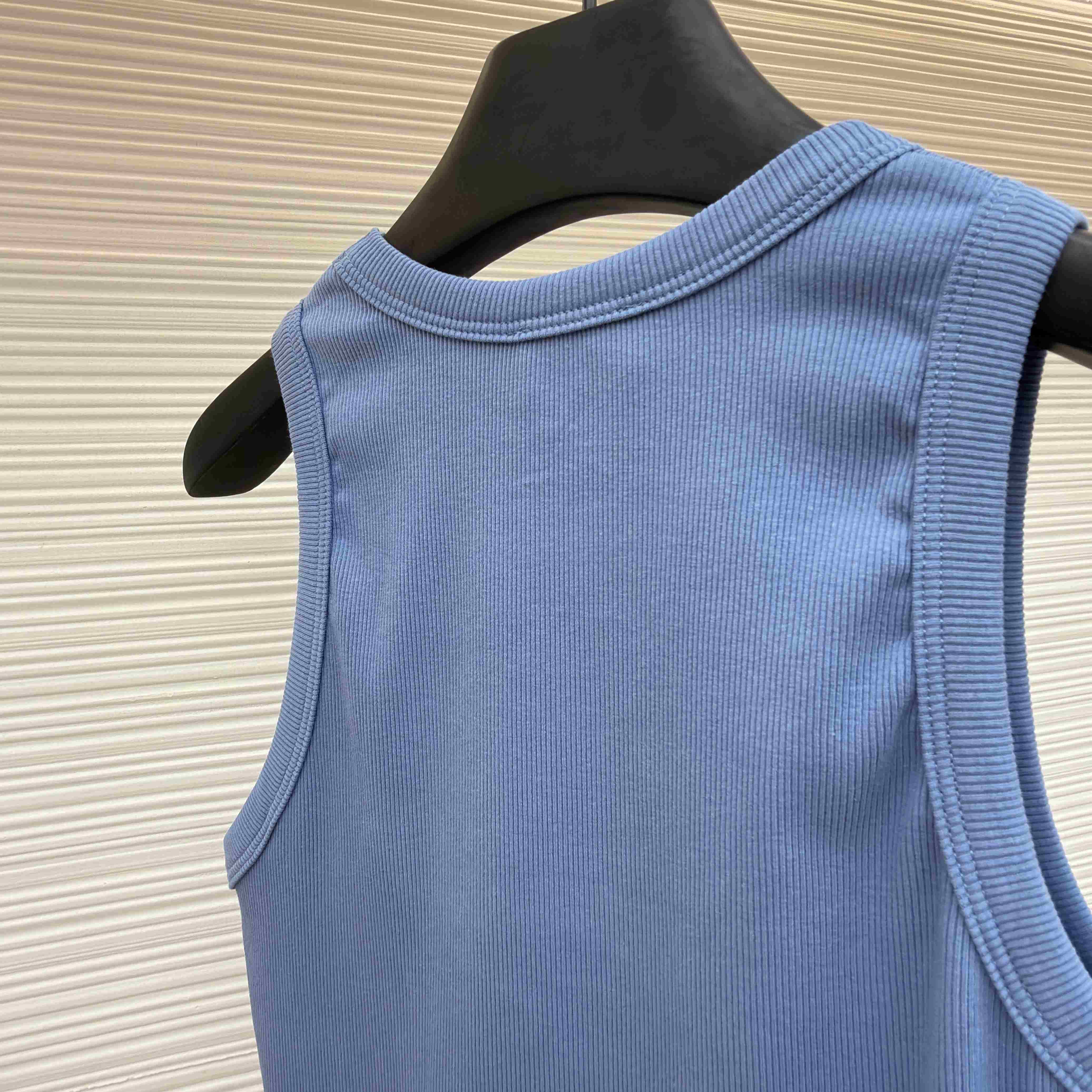 Celine Triomphe Tank Top In Ribbed Cotton - DopestKickz