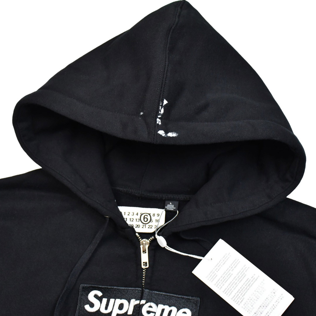 Supreme x MM6 Maison Margiela Box Logo Zip Up Hooded Sweatshirt 'Black' - DopestKickz