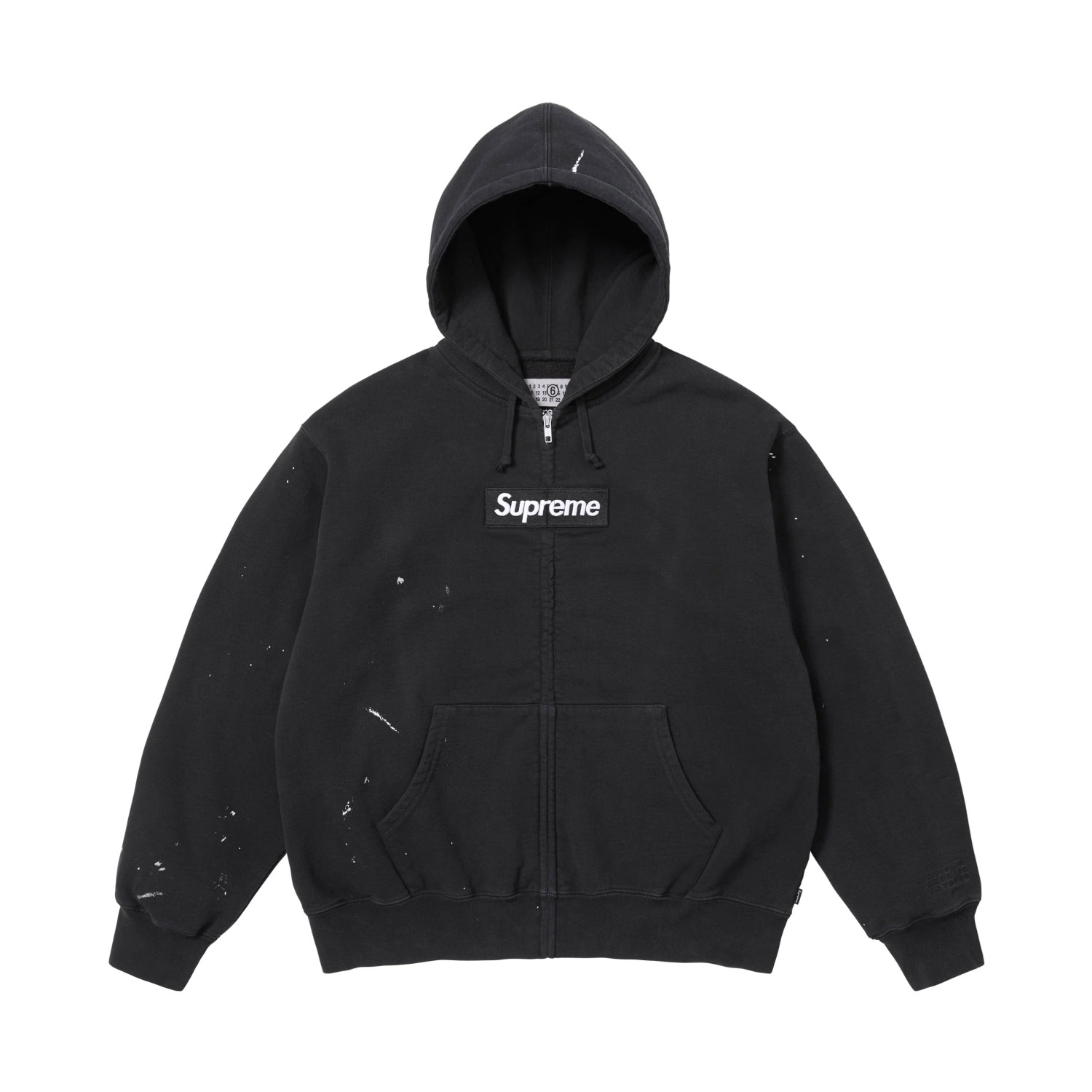 Supreme x MM6 Maison Margiela Box Logo Zip Up Hooded Sweatshirt 'Black' - DopestKickz