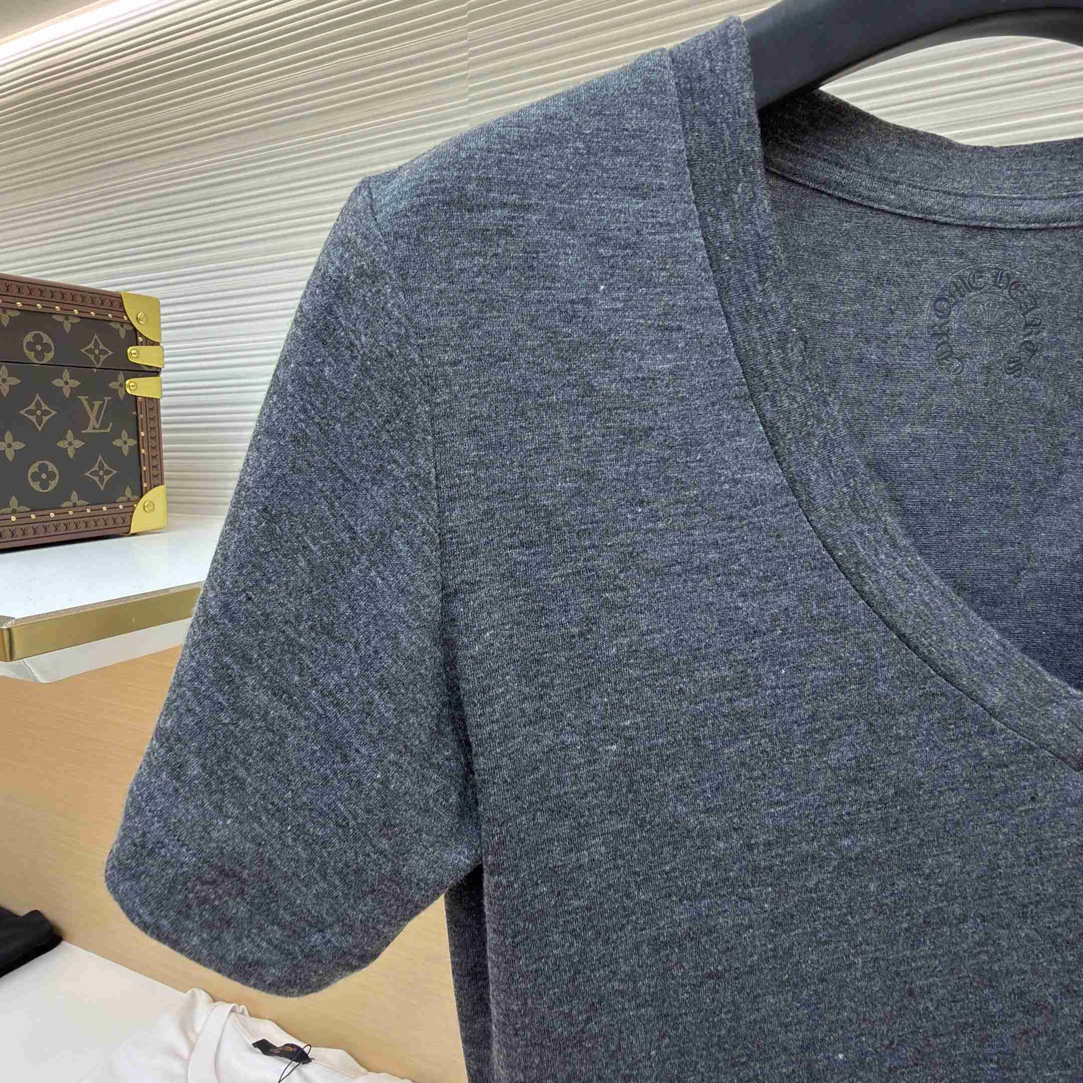 Chrome Hearts V Neck Cemetery Cross T-Shirt - DopestKickz