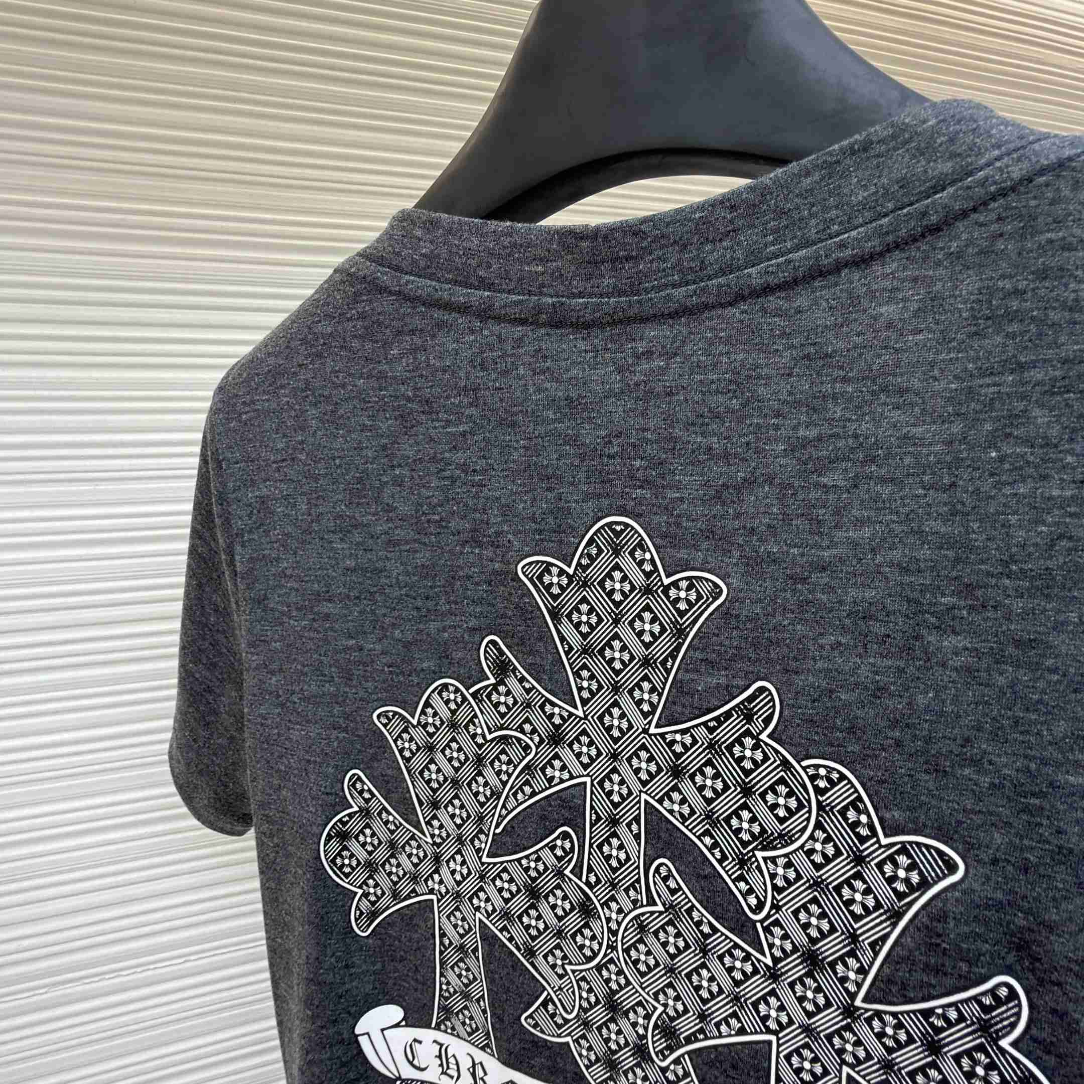 Chrome Hearts V Neck Cemetery Cross T-Shirt - DopestKickz
