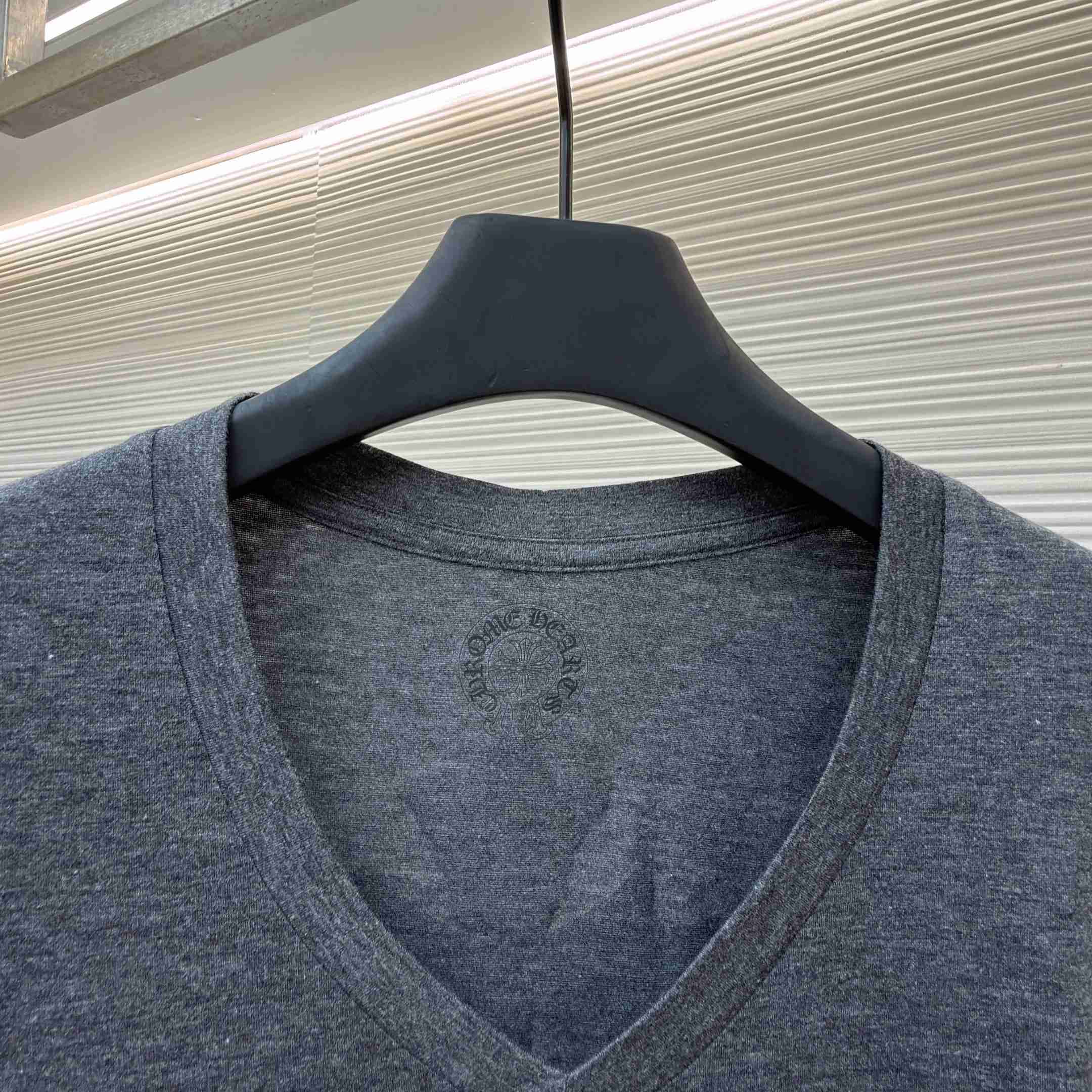 Chrome Hearts V Neck Cemetery Cross T-Shirt - DopestKickz