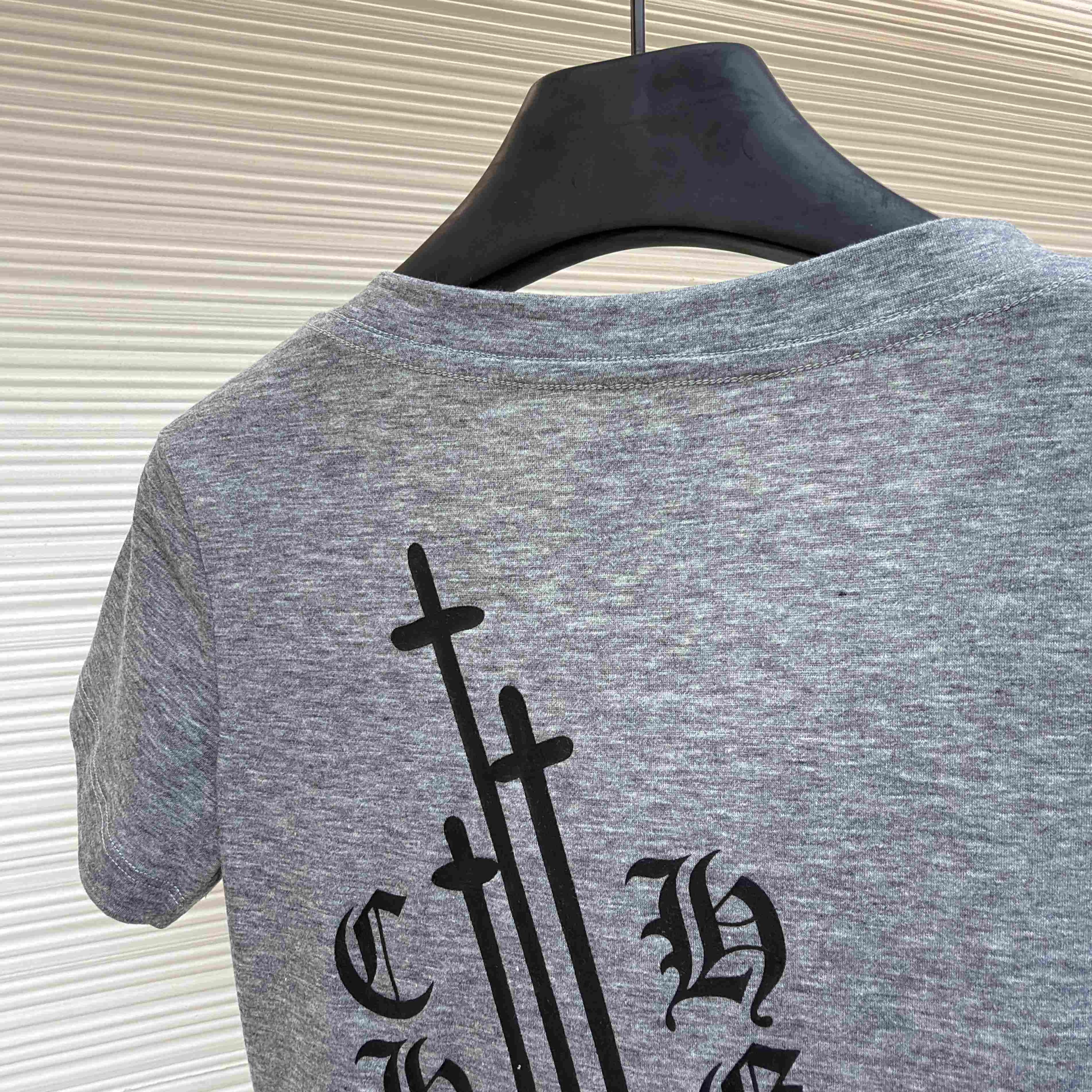 Chrome Hearts V Neck  T-Shirt 'Grey' - DopestKickz