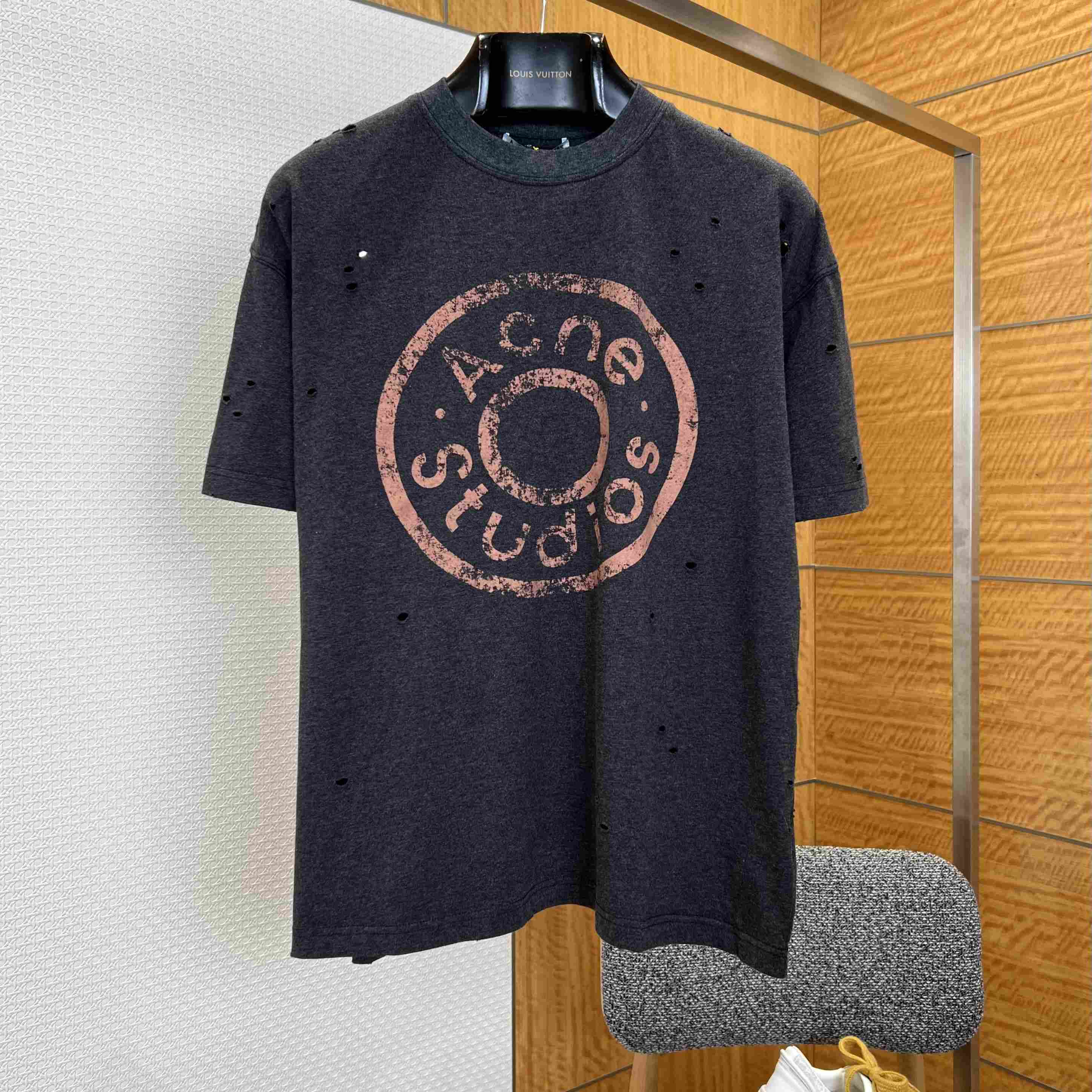 Acne Studios Distressed Logo T-shirt - DopestKickz