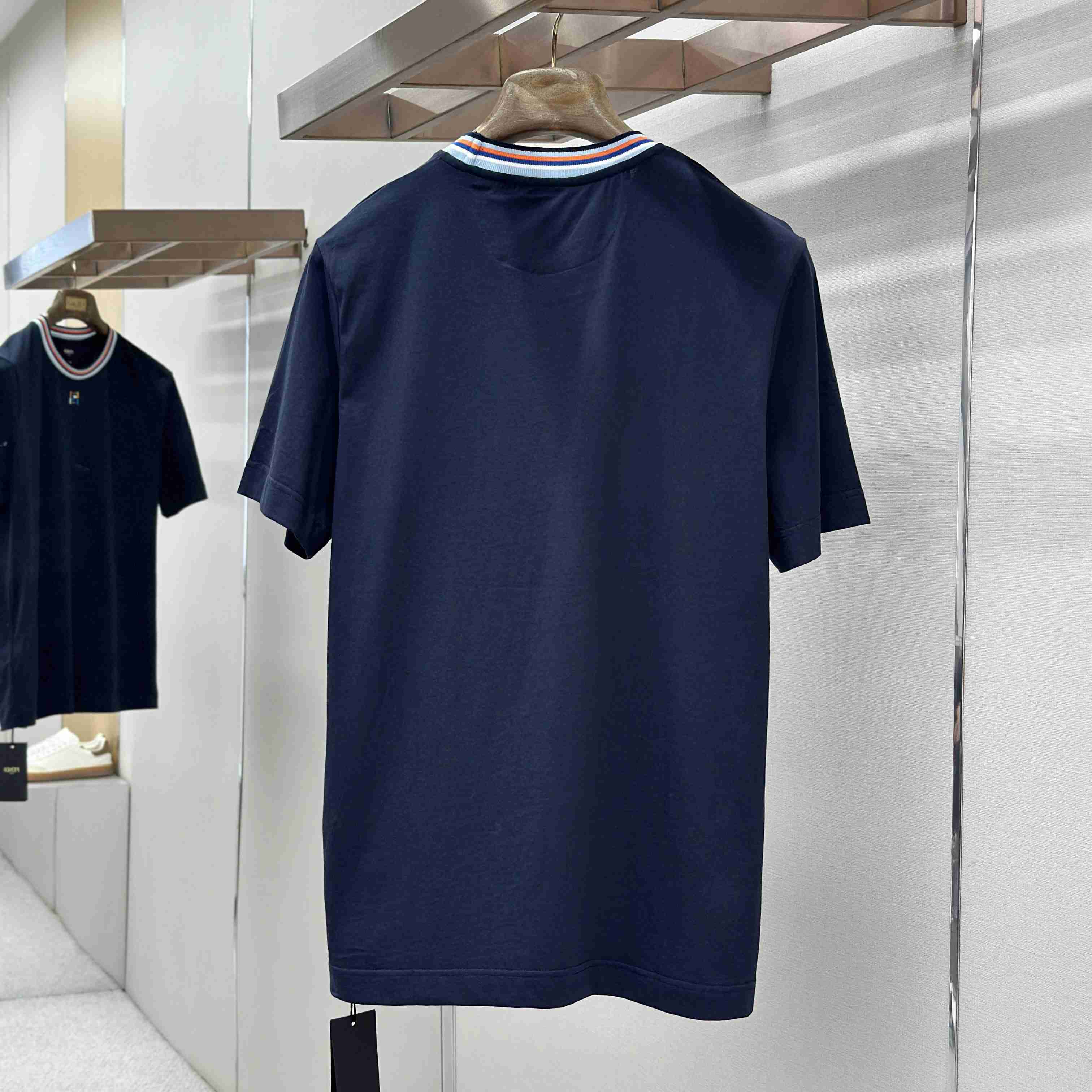 Fendi Dark Blue Cotton T-shirt - DopestKickz