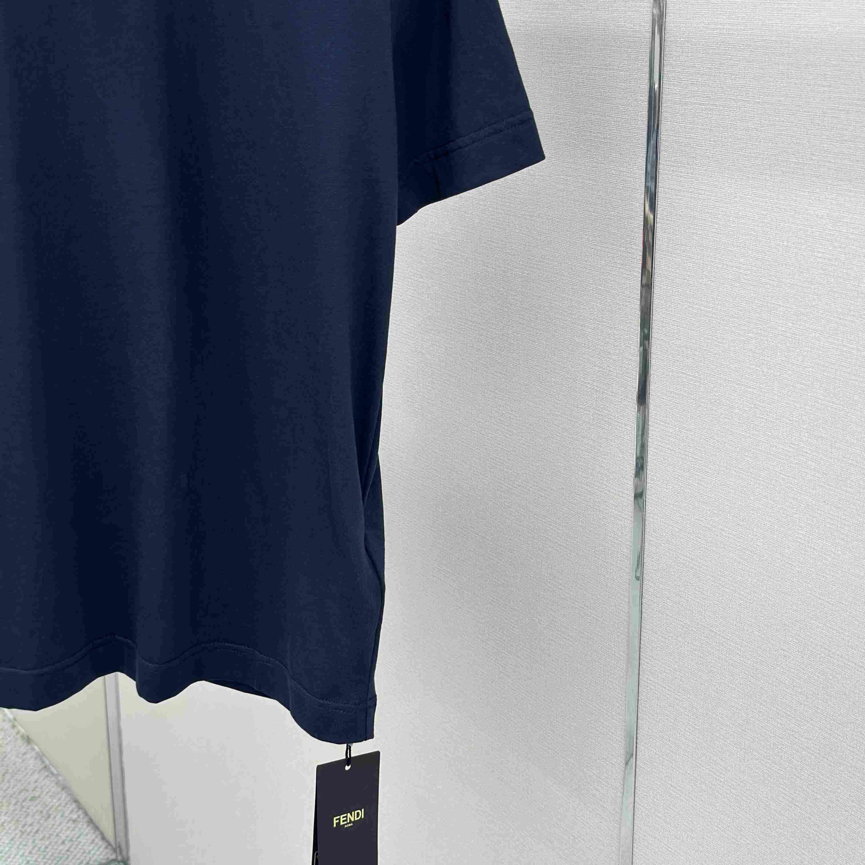 Fendi Dark Blue Cotton T-shirt - DopestKickz