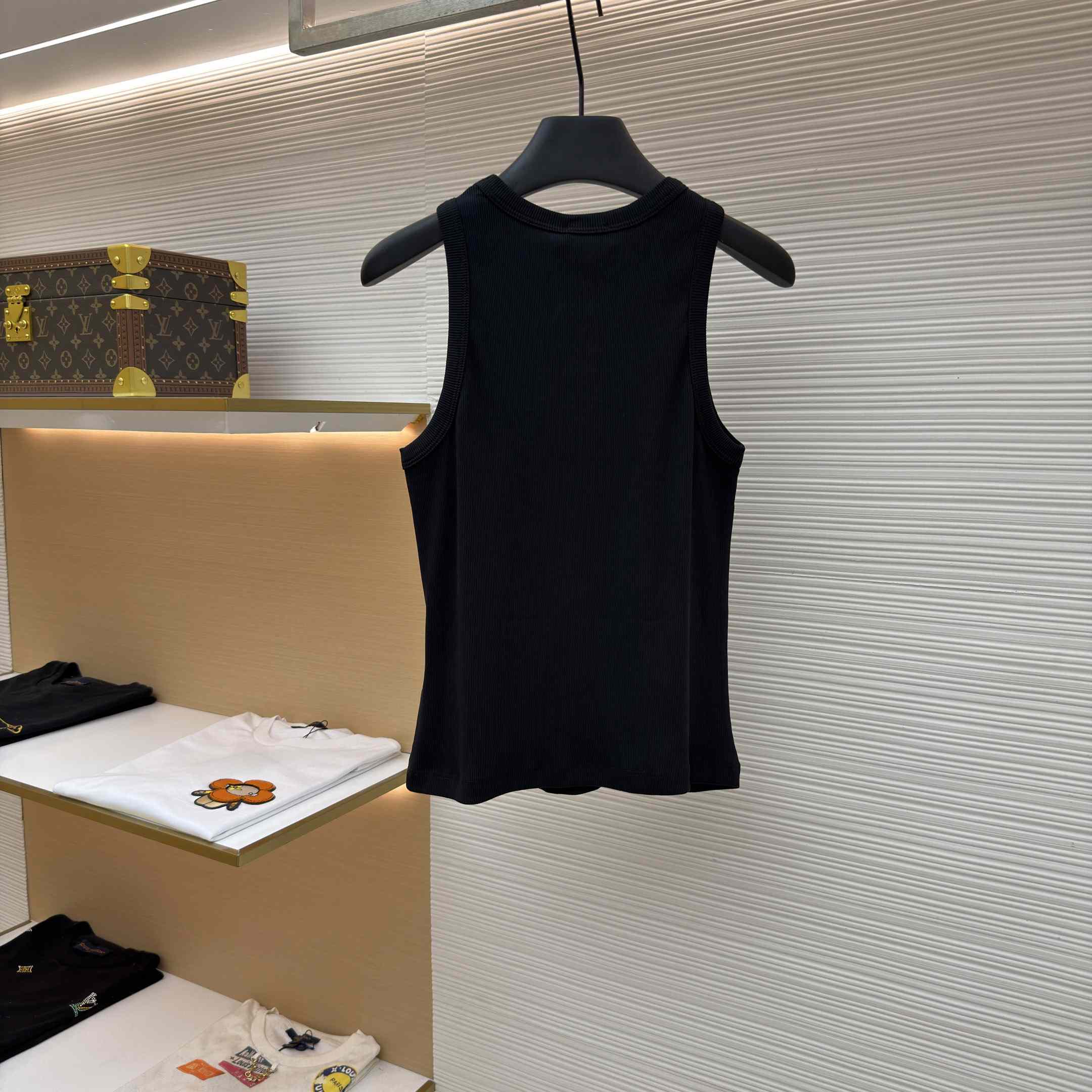 Celine Triomphe Tank Top In Ribbed Cotton - DopestKickz