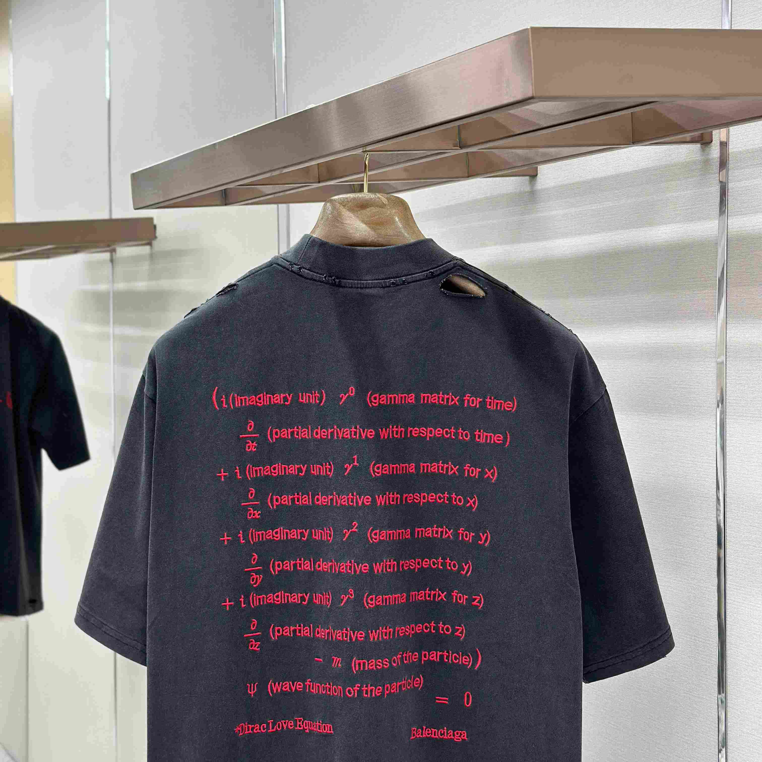 Balenciaga  Dirac Equation Oversized T-shirt In Washed Black/red - DopestKickz