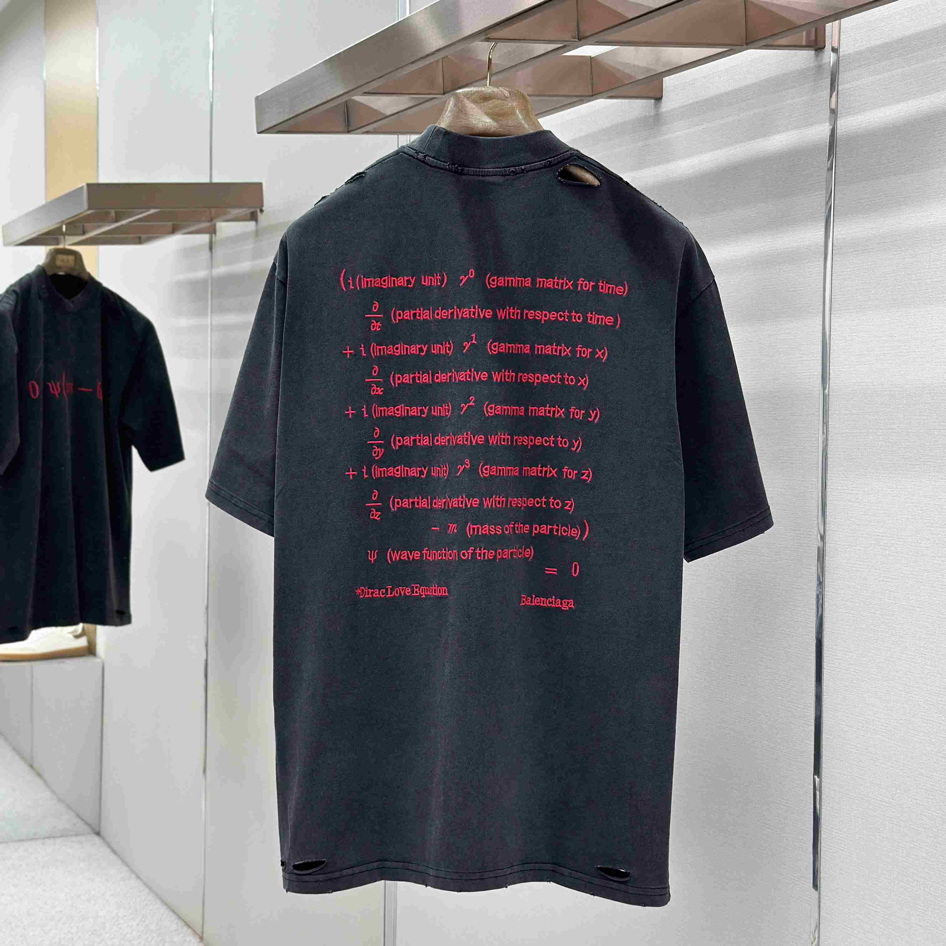 Balenciaga  Dirac Equation Oversized T-shirt In Washed Black/red - DopestKickz