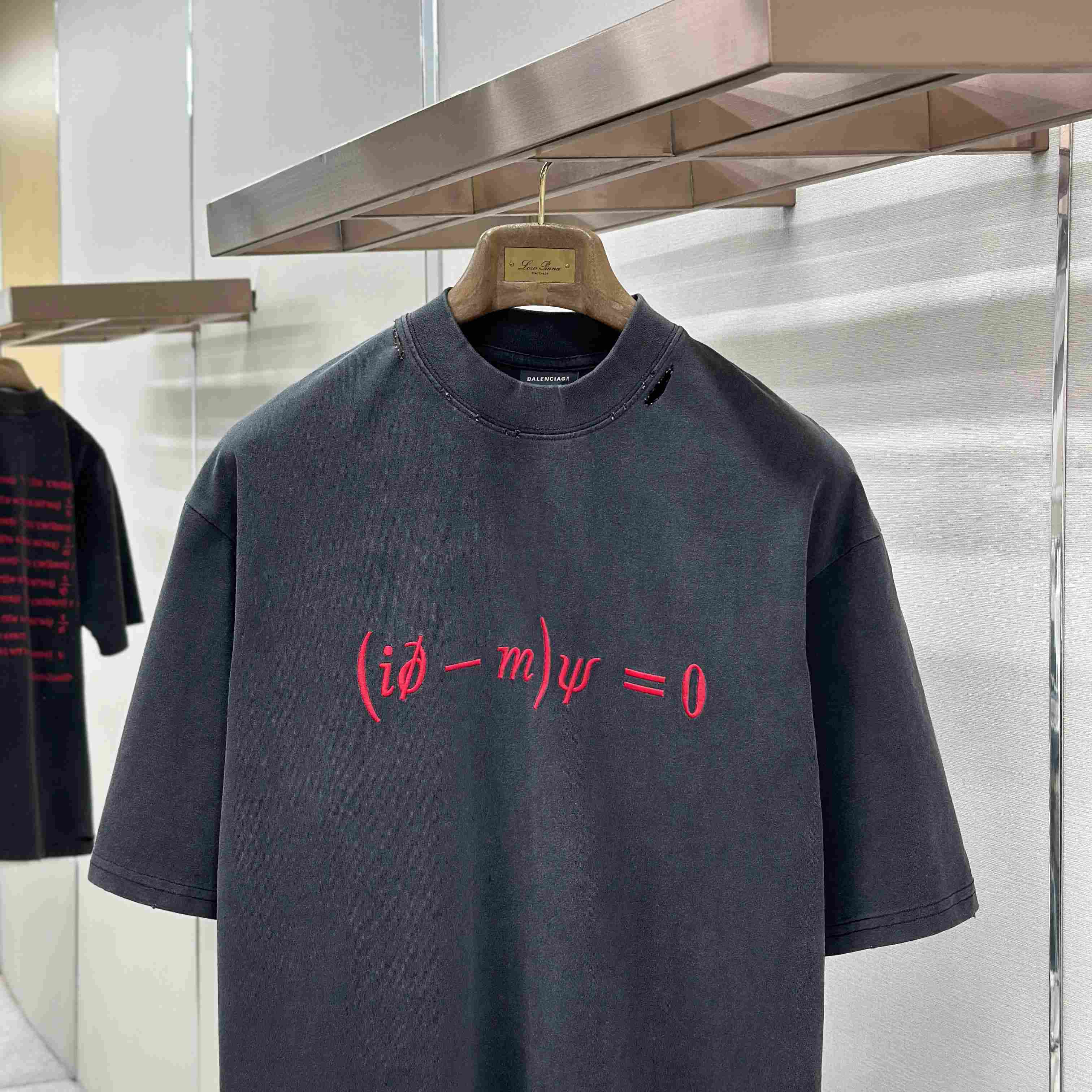 Balenciaga  Dirac Equation Oversized T-shirt In Washed Black/red - DopestKickz