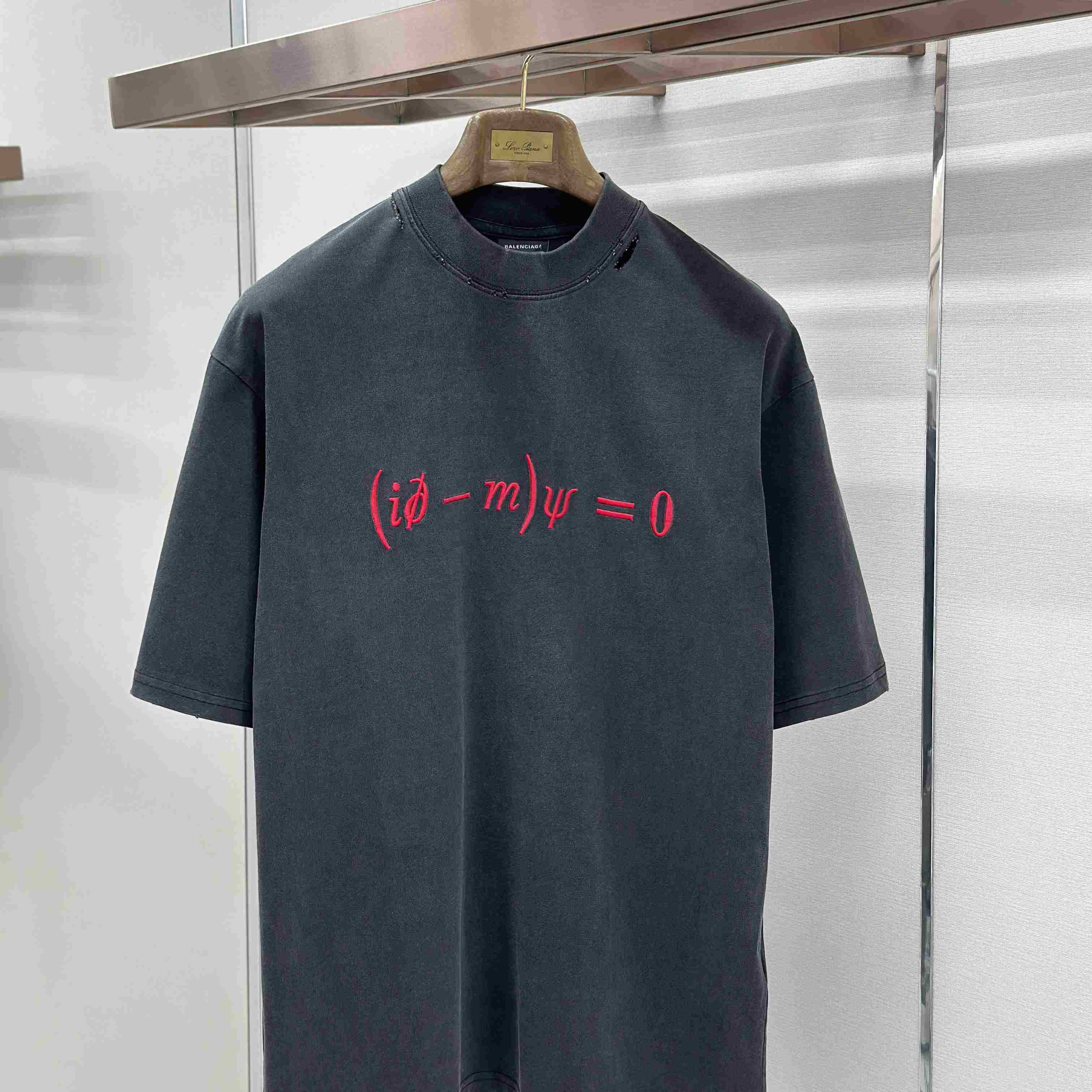 Balenciaga  Dirac Equation Oversized T-shirt In Washed Black/red - DopestKickz