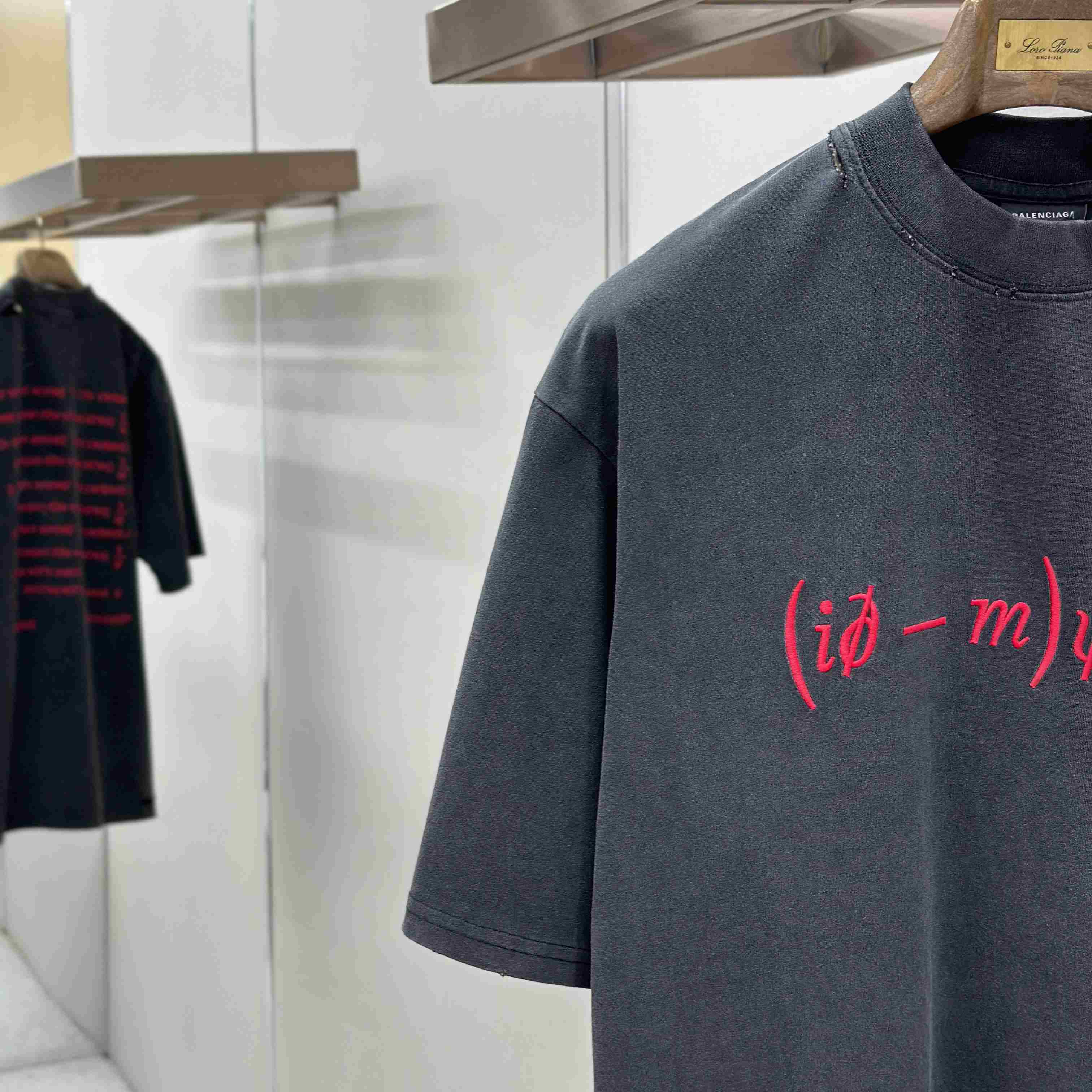 Balenciaga  Dirac Equation Oversized T-shirt In Washed Black/red - DopestKickz