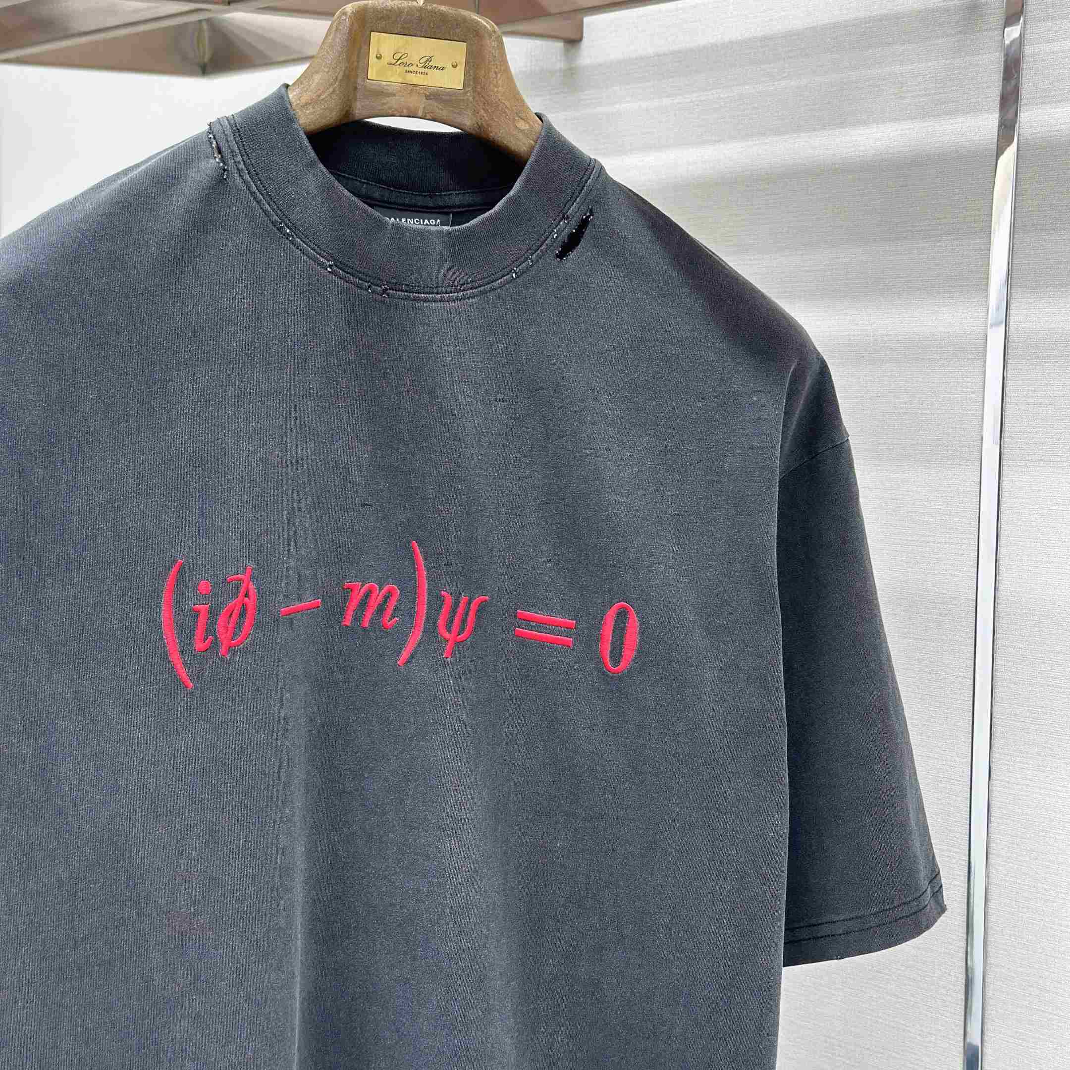 Balenciaga  Dirac Equation Oversized T-shirt In Washed Black/red - DopestKickz
