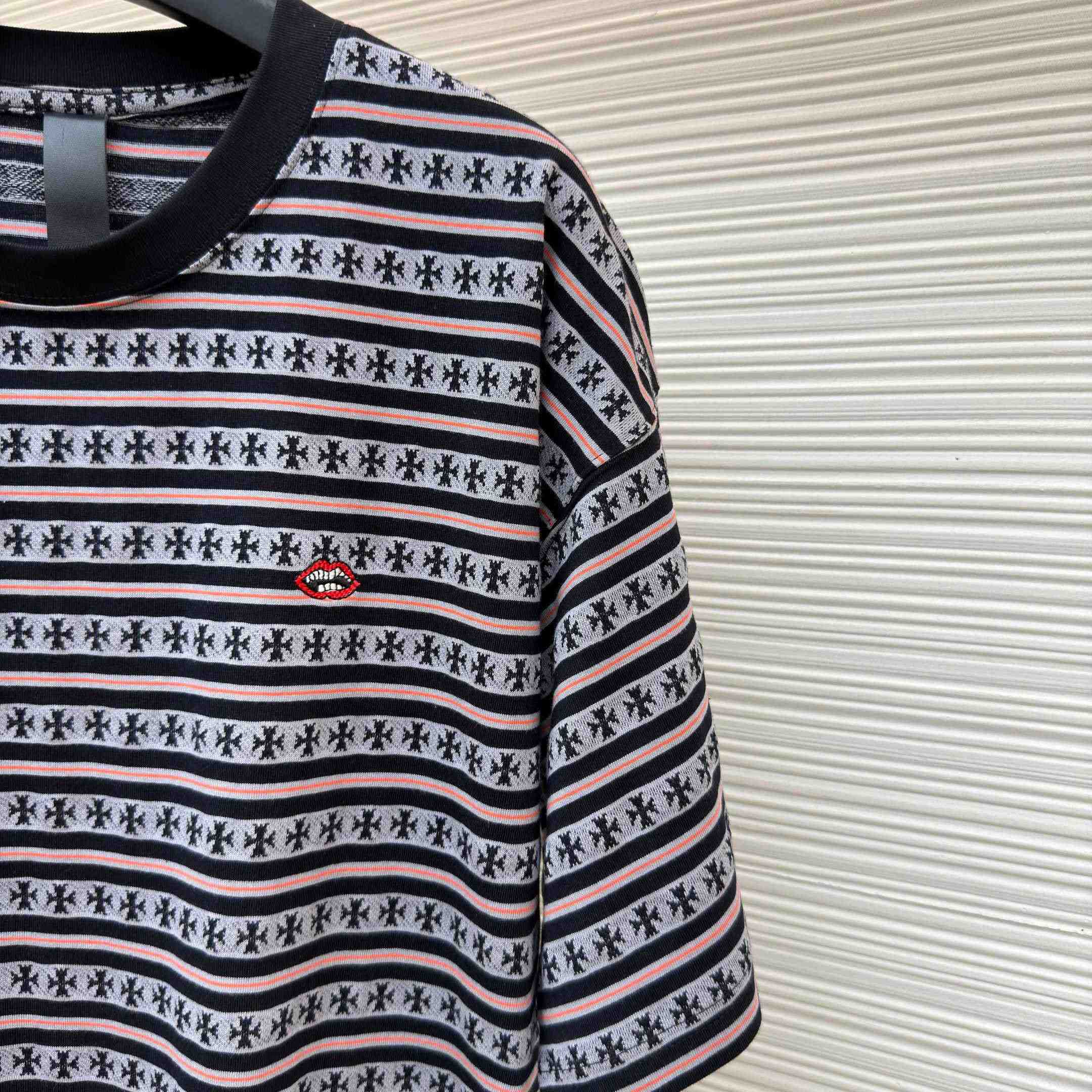 Chrome Hearts Stripe Logo Tee  - DopestKickz