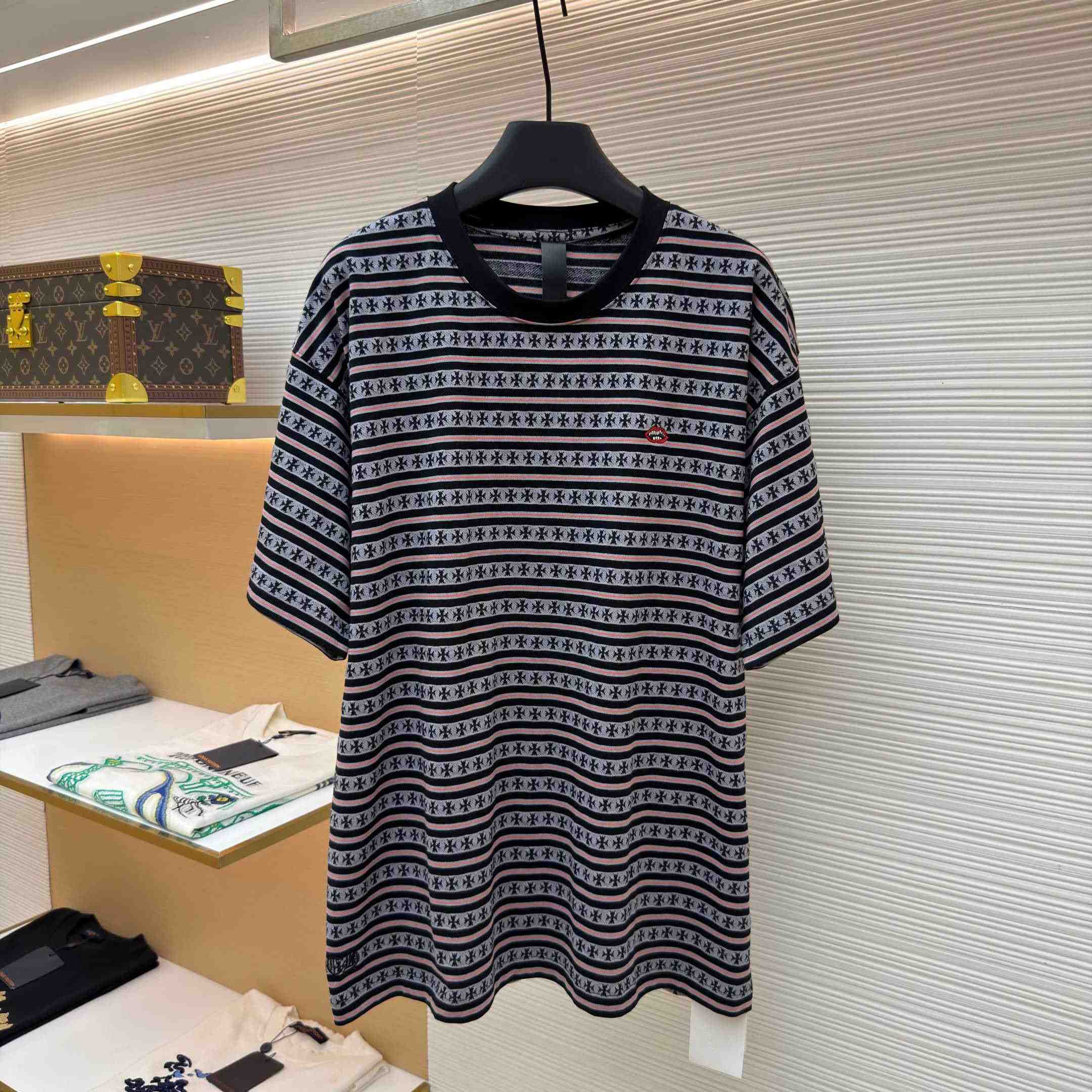 Chrome Hearts Stripe Logo Tee  - DopestKickz