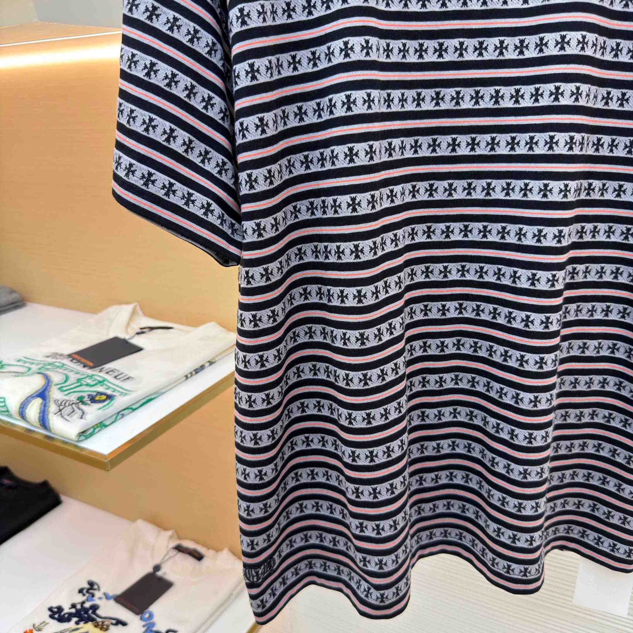 Chrome Hearts Stripe Logo Tee  - DopestKickz