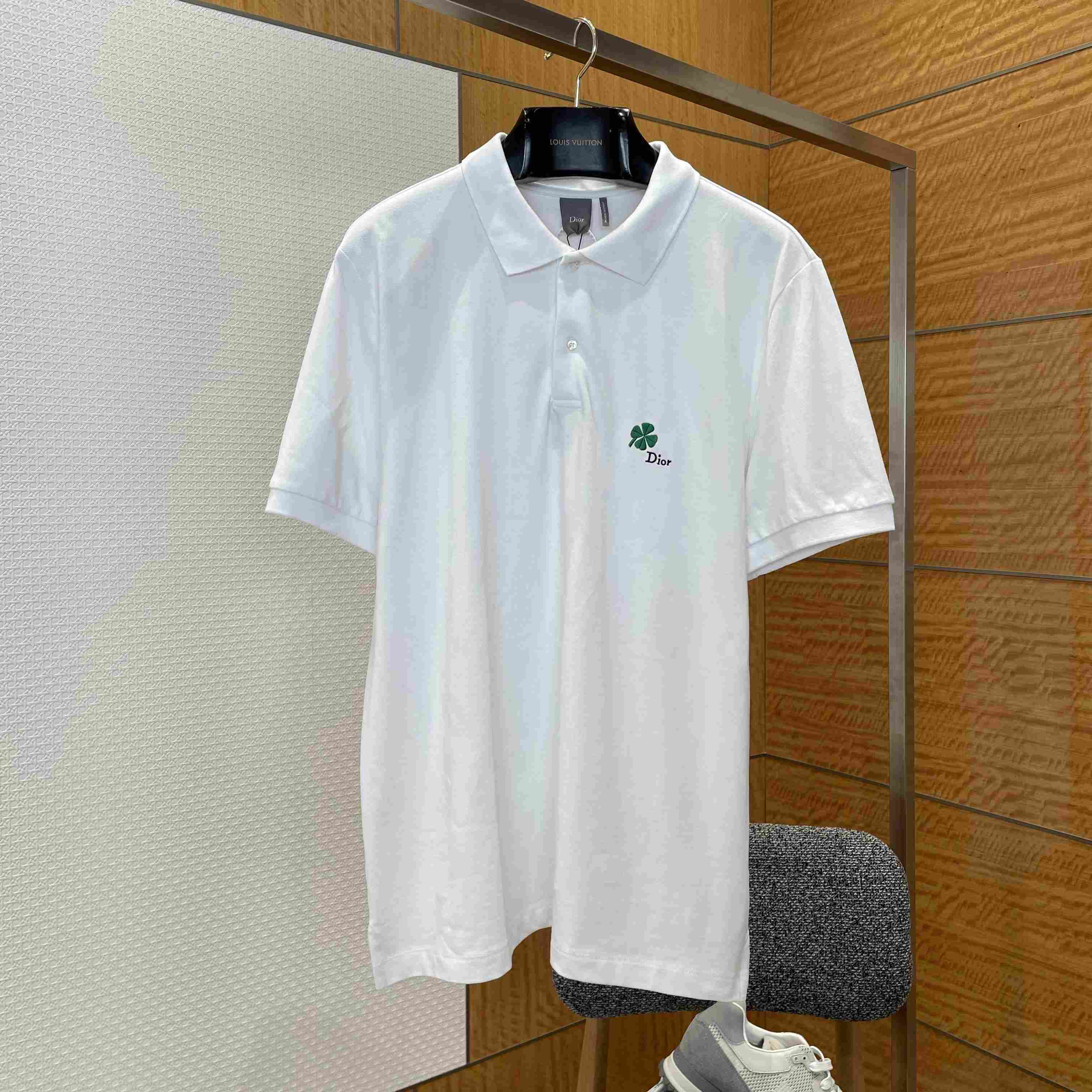 Dior Polo Shirt With Dior Clover Embroidery - DopestKickz