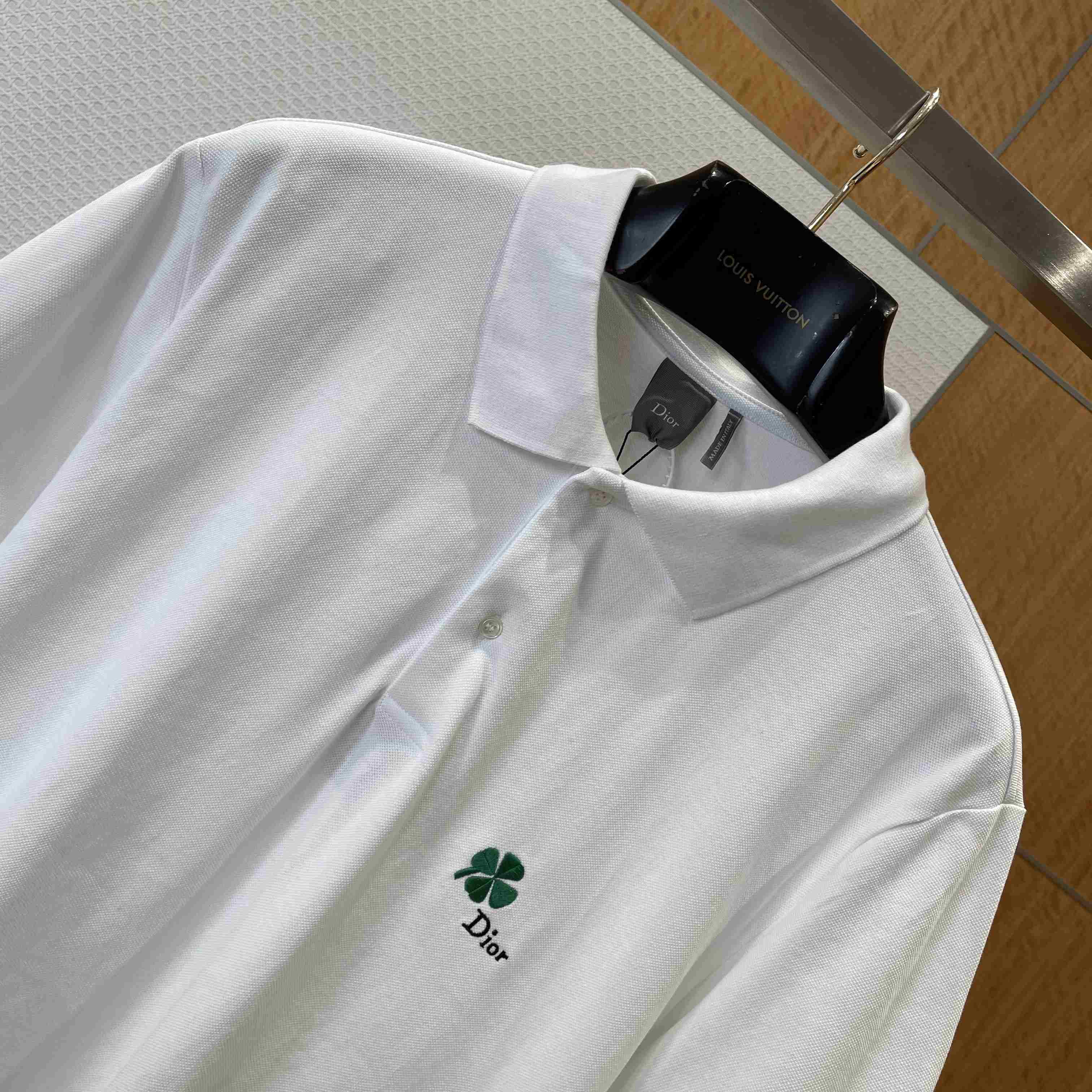 Dior Polo Shirt With Dior Clover Embroidery - DopestKickz