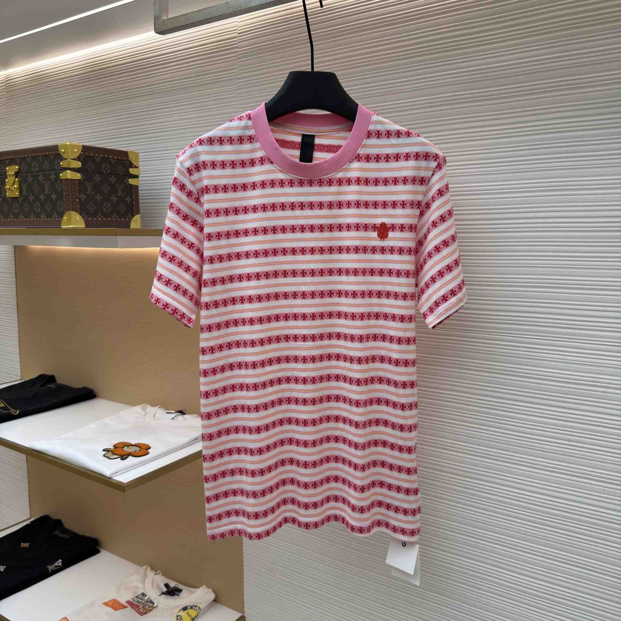 Chrome Hearts Stripe Logo Tee  - DopestKickz