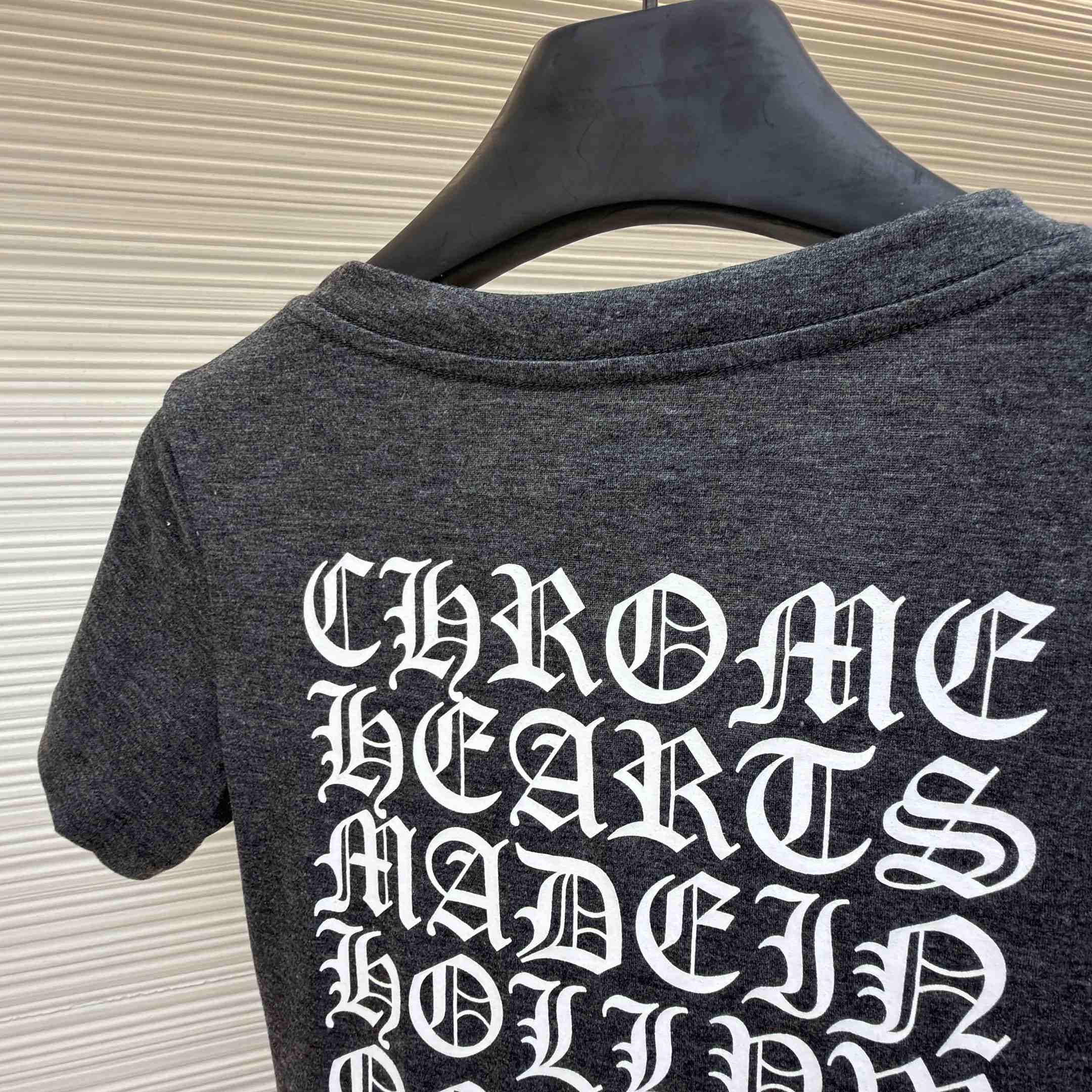 Chrome Hearts V-Neck T-Shirt 'Grey' - DopestKickz