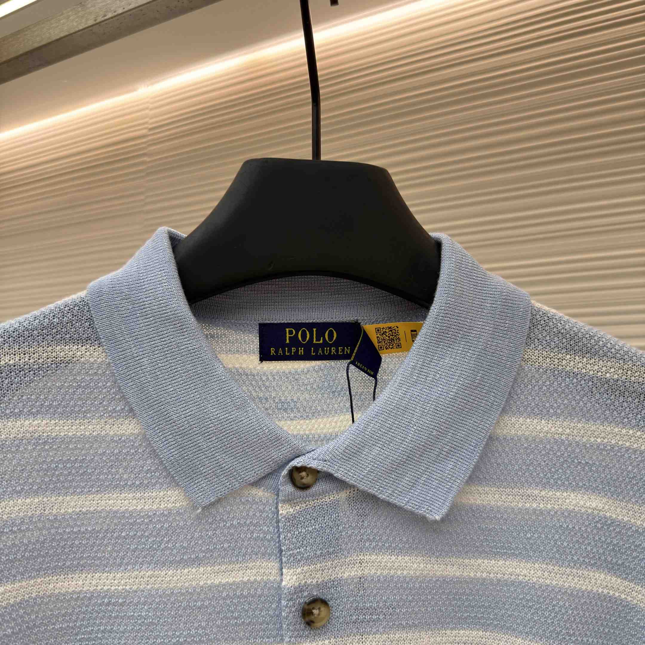Ralph Lauren Striped Cotton-Linen Polo Sweater - DopestKickz