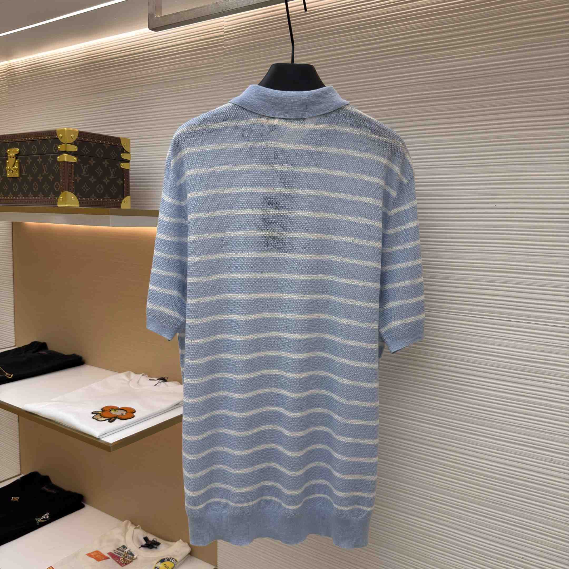 Ralph Lauren Striped Cotton-Linen Polo Sweater - DopestKickz