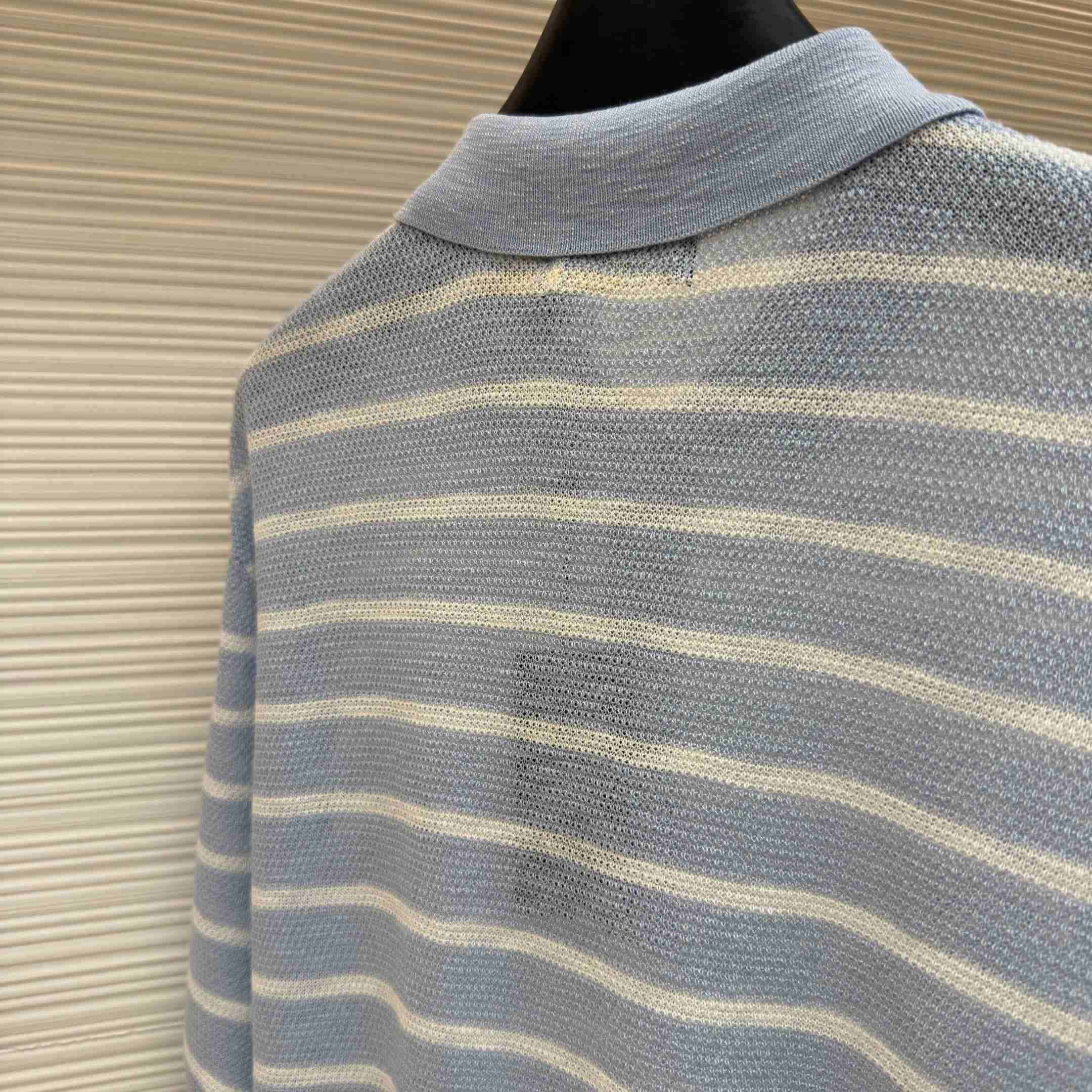 Ralph Lauren Striped Cotton-Linen Polo Sweater - DopestKickz