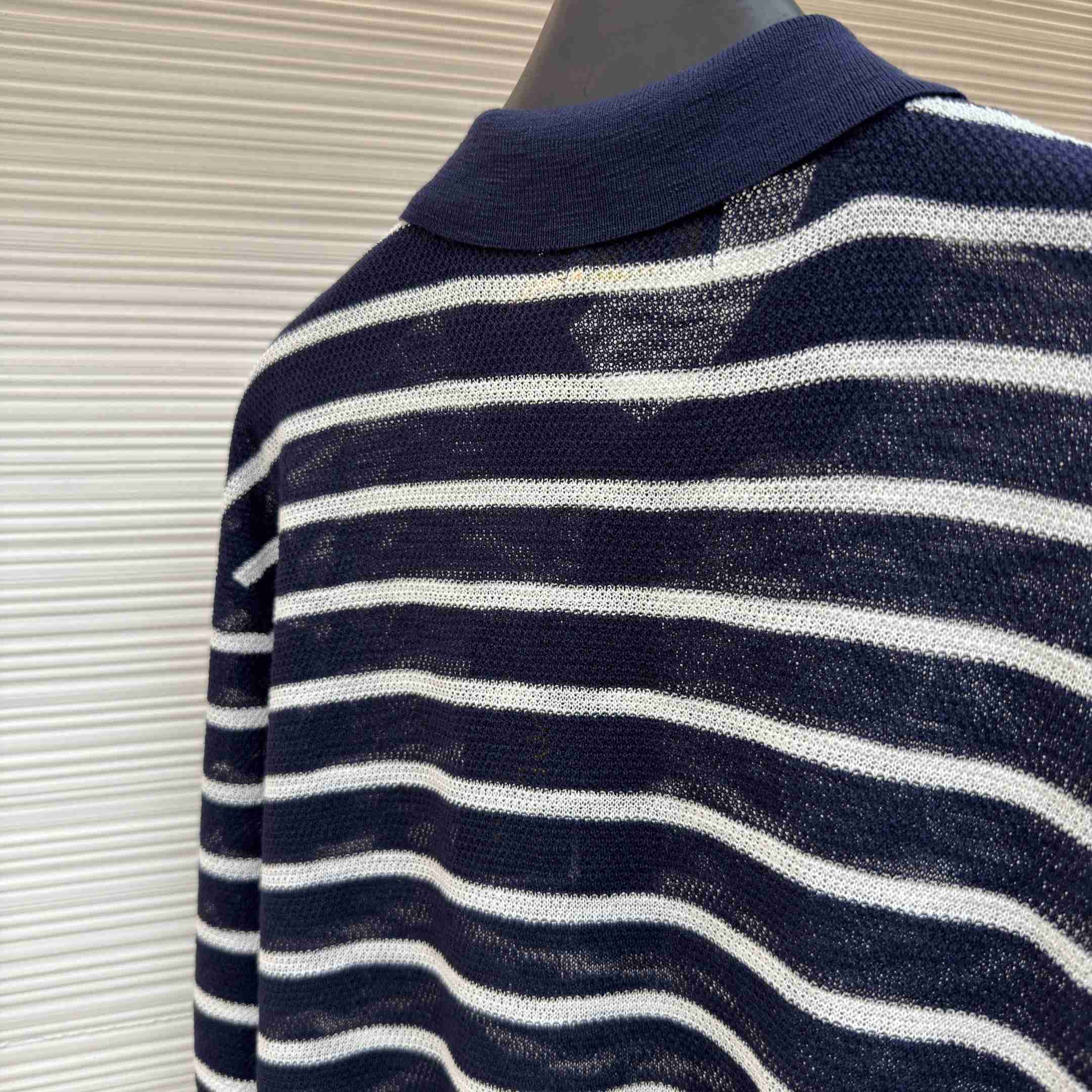 Ralph Lauren Striped Cotton-Linen Polo Sweater - DopestKickz