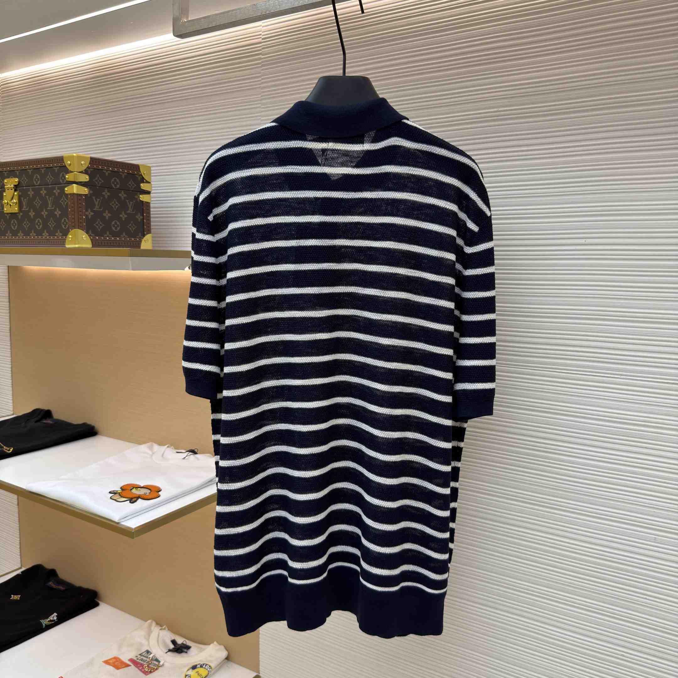 Ralph Lauren Striped Cotton-Linen Polo Sweater - DopestKickz
