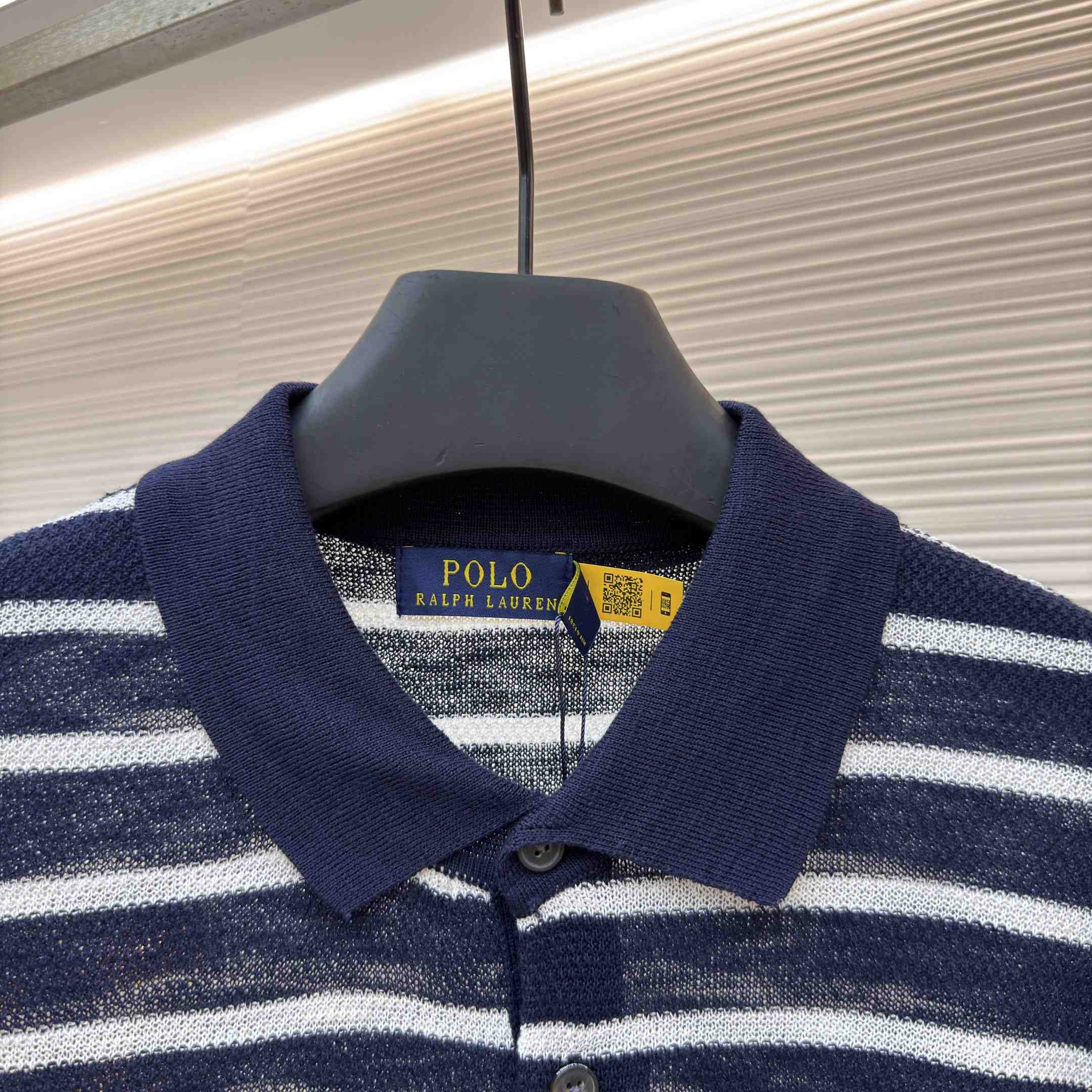 Ralph Lauren Striped Cotton-Linen Polo Sweater - DopestKickz